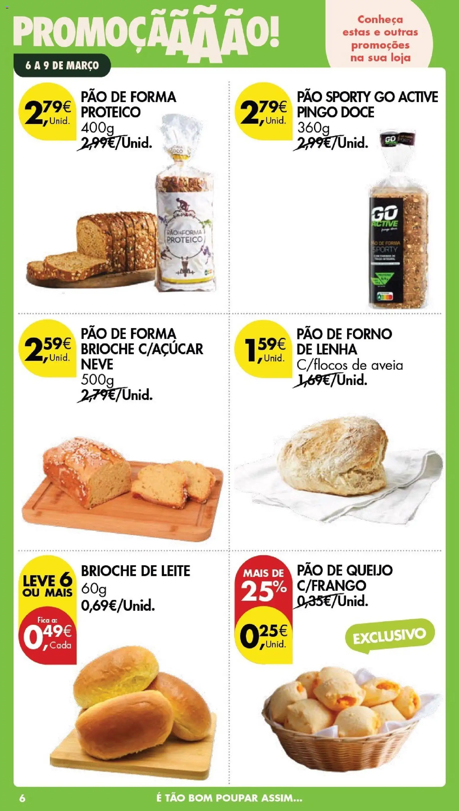 Pingo Doce Poupe este Fim de Semana │ válido de 06.03.2026 | Página: 6 | Produtos: Forno, Pão de queijo, Leite, Queijo