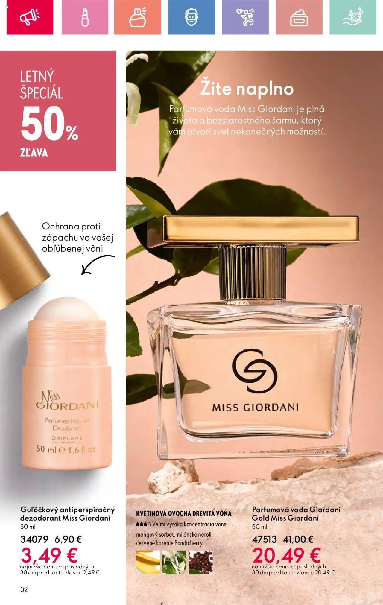 Katalóg Oriflame 9 2025 │ platný od 15.06.2025 | Strana: 32 | Produkty: Dezodorant, Antiperspirant, Korenie, Voda
