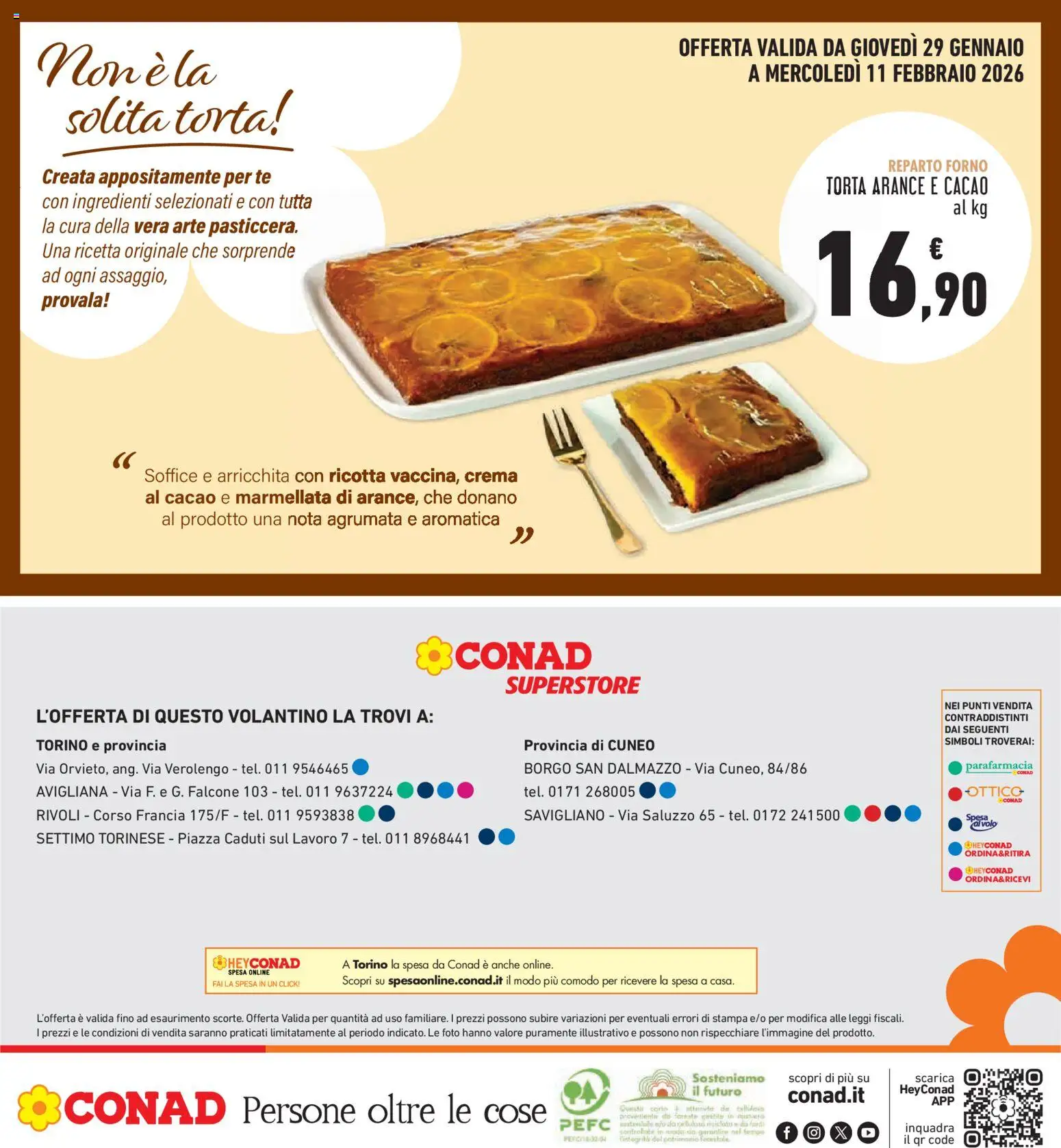 Volantino Conad del 29.01.2026 | Pagina: 32 | Prodotti: Arance, Torta, Cacao, Marmellata