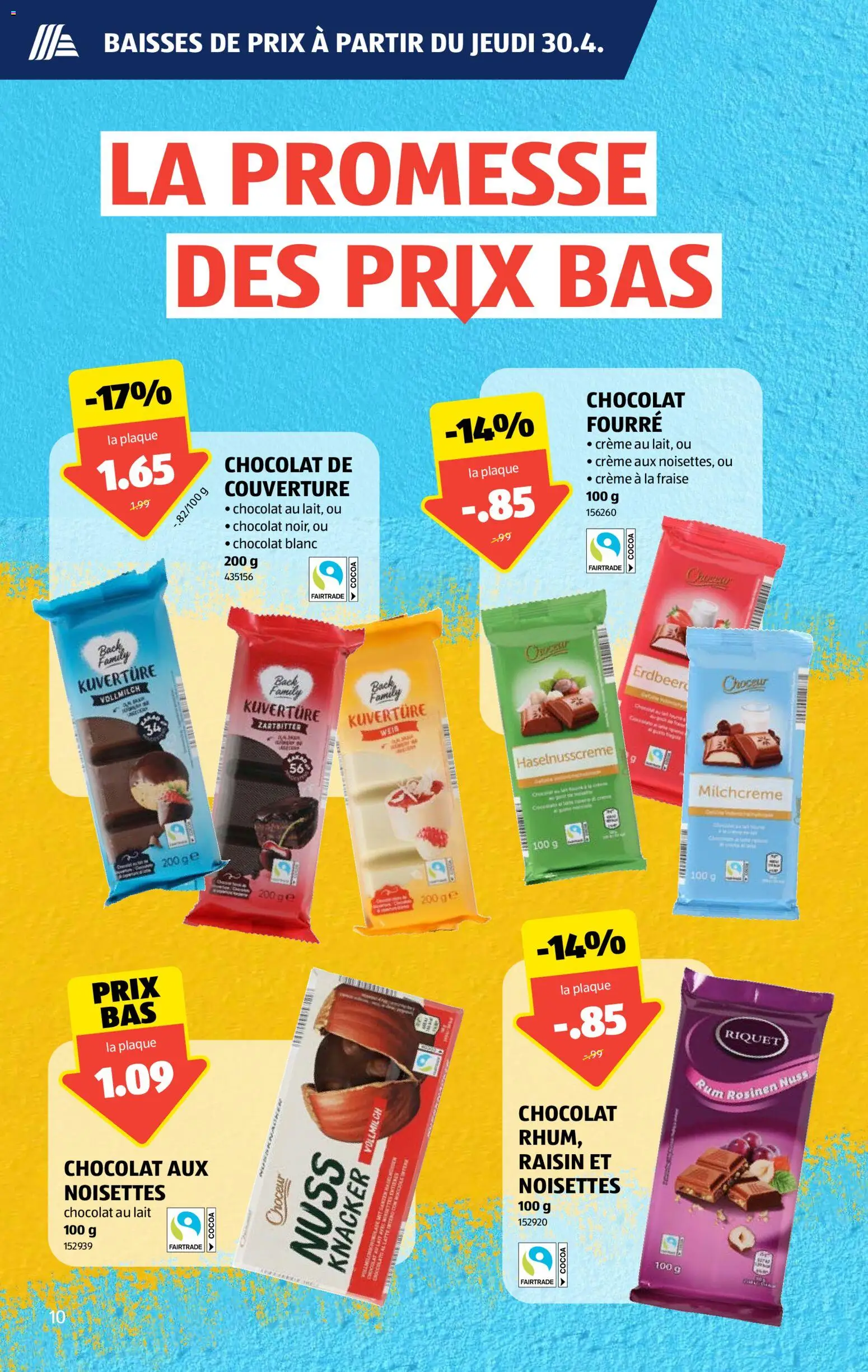 Aldi aktionen FR – gültig ab 30.04.2026 | Seite: 10 | Produkte: Rosinen, Creme