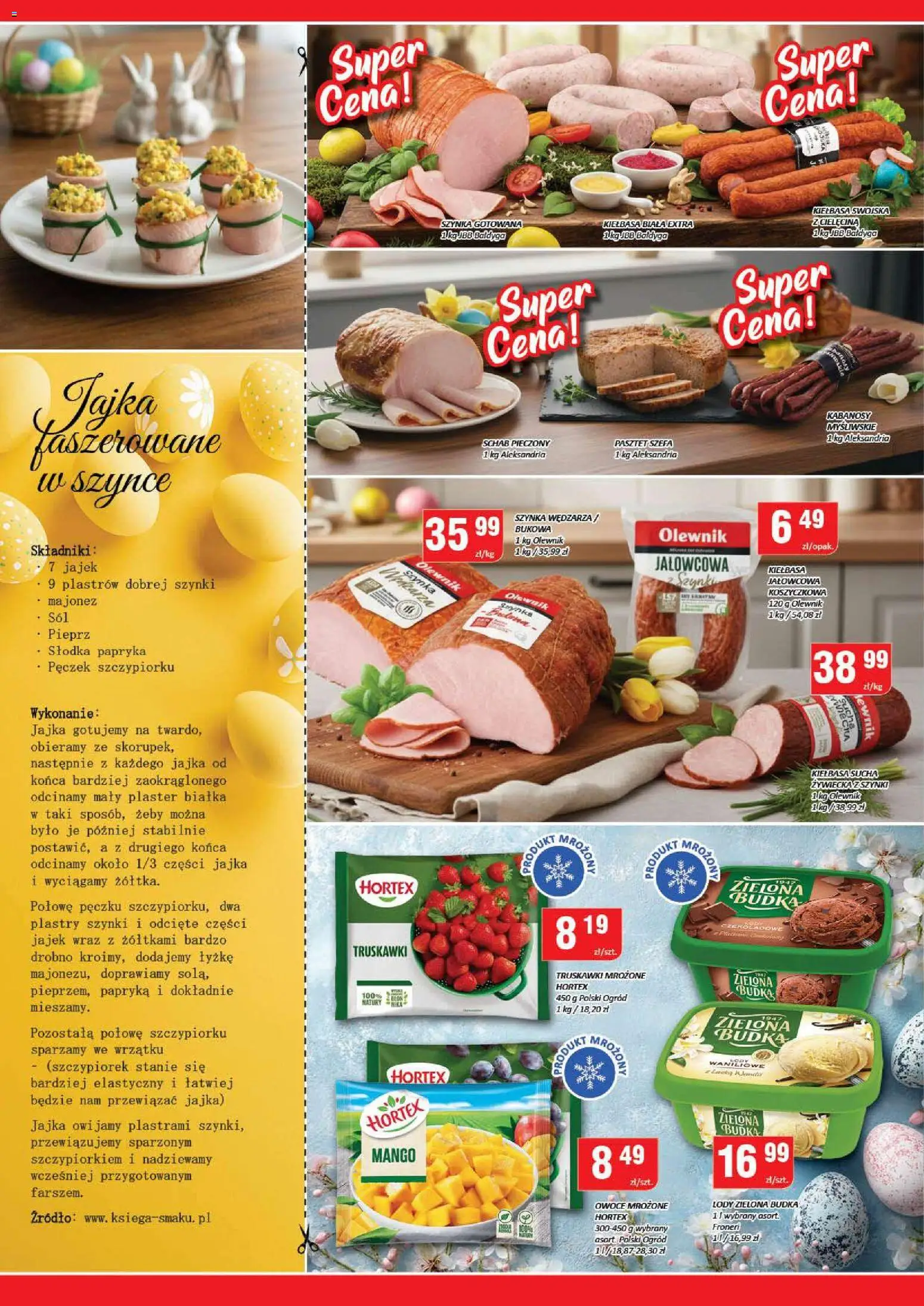 Chorten gazetka od 26.03.2026 | Strona: 2 | Produkty: Jajka, Schab pieczony, Lody, Majonez