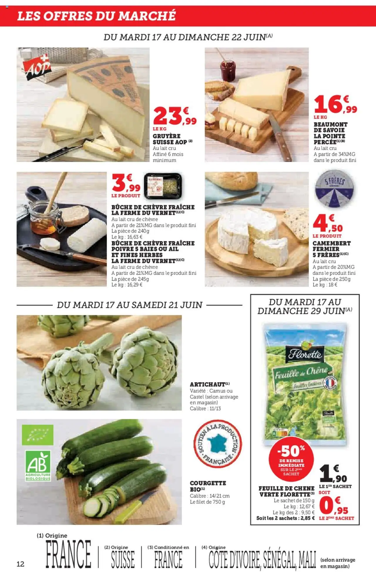  | Page: 12 | Produits: Courgette, Ail, Poivre, Camembert
