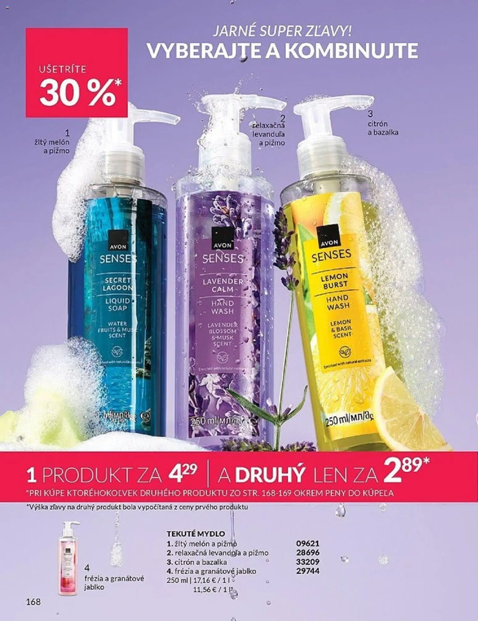 Nové Avon akcie – leták je platný od 01.04.2026 | Strana: 168 | Produkty: Mydlo, Melón