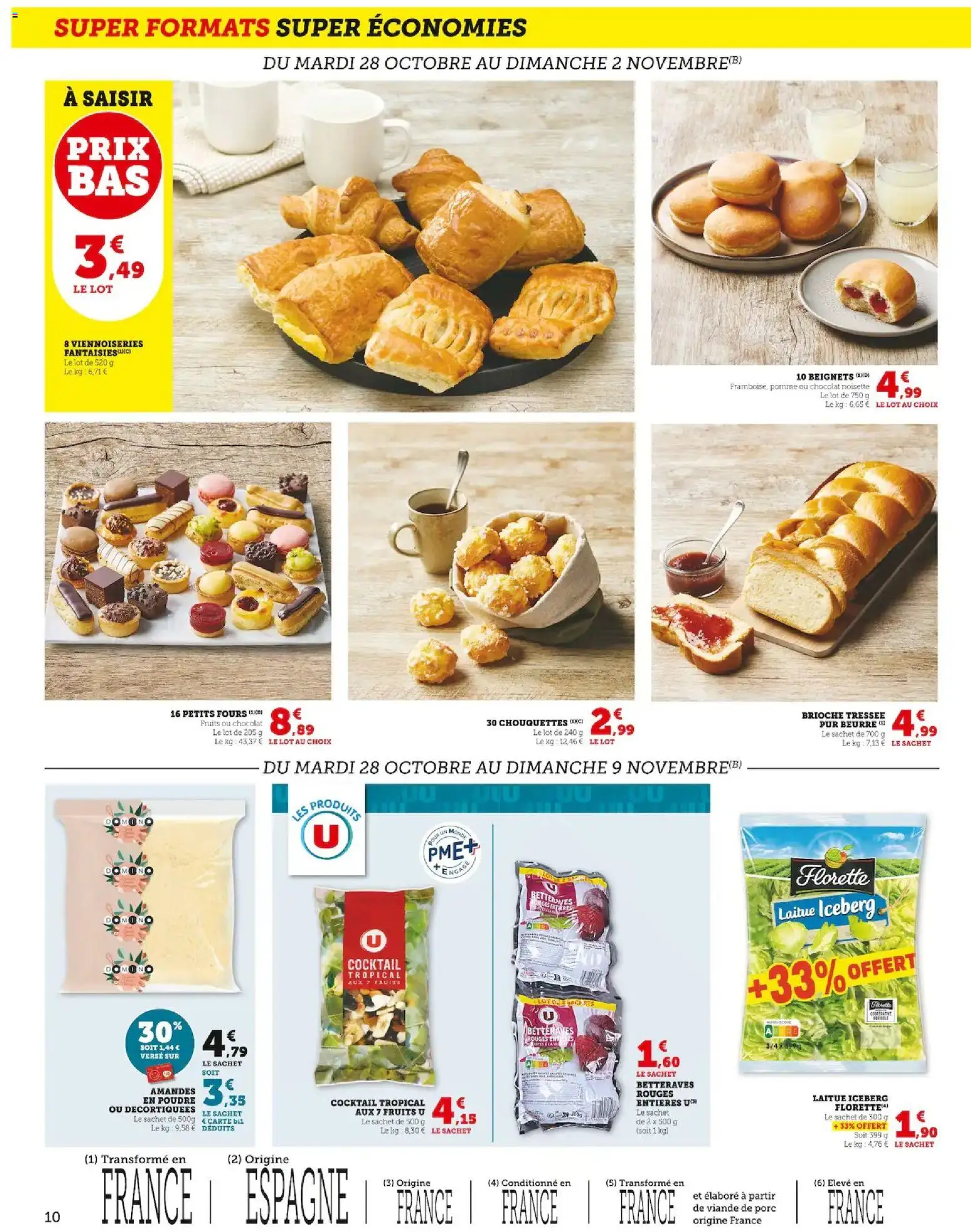 {H1} | Page: 10 | Produits: Noisette, Viennoiseries, Beurre, Porc