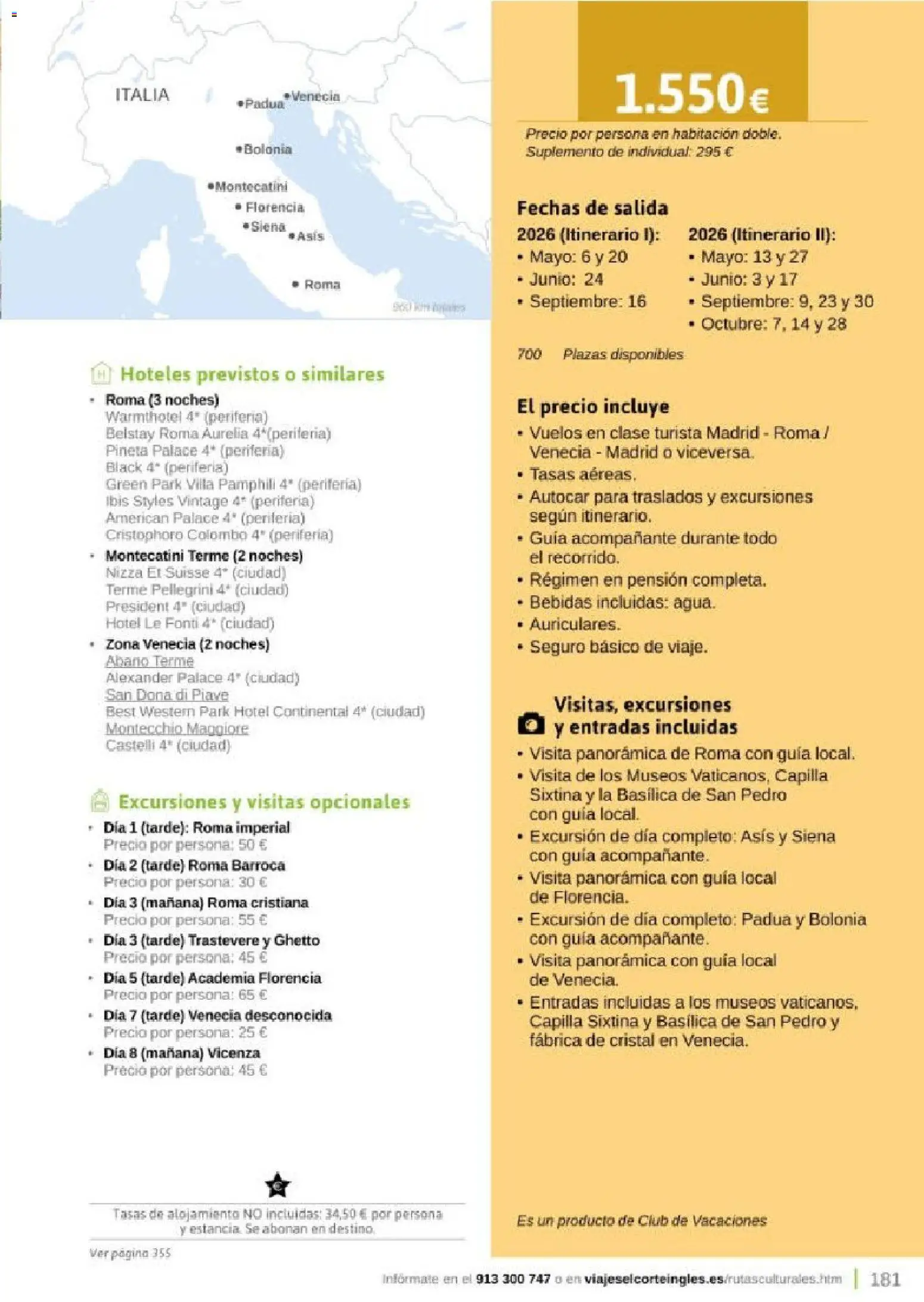 Viajes El Corte Inglés Rutas Culturales de la Comunidad de Madrid │ válido desde el 01.04.2026 | Página: 181