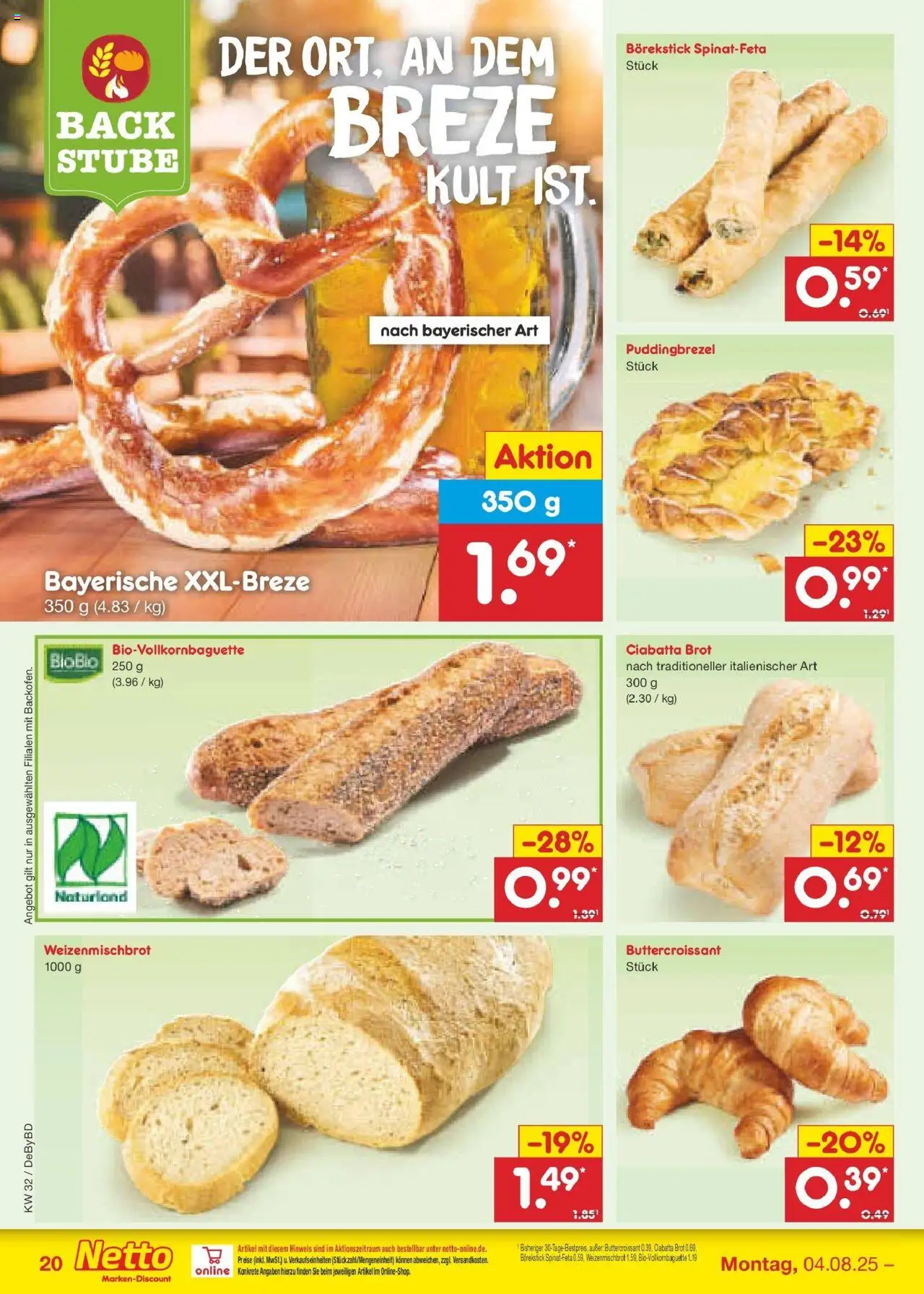 Netto Marken-Discount prospekt Buttenwiesen	 - gültig ab dem 04.08.2025 | Seite: 40 | Produkte: Brot