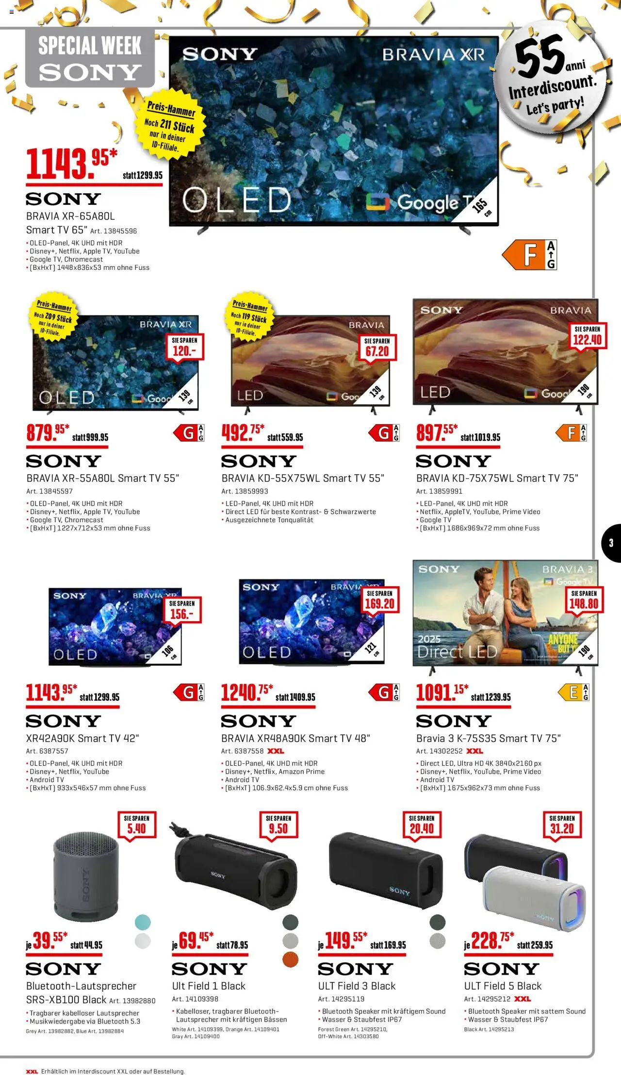 Interdiscount Aktionen – gültig ab 20.10.2025 | Seite: 3 | Produkte: TV, Video, Apple, Sony