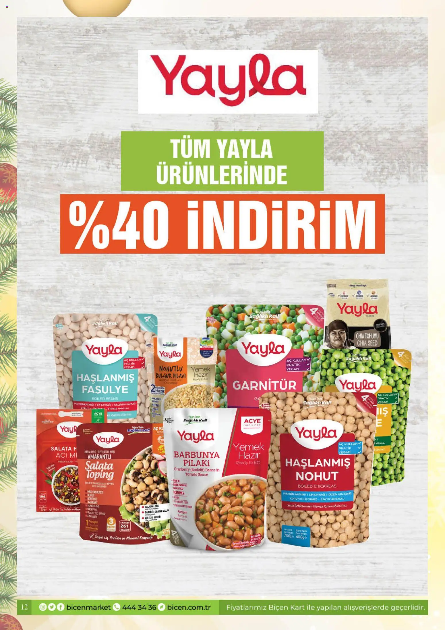 Biçen Market Katalog - 25.12.2025 tarihinden itibaren geçerlidir | Sayfa: 12 | Ürünler: Pilaki, Yağ, Salata, Barbunya
