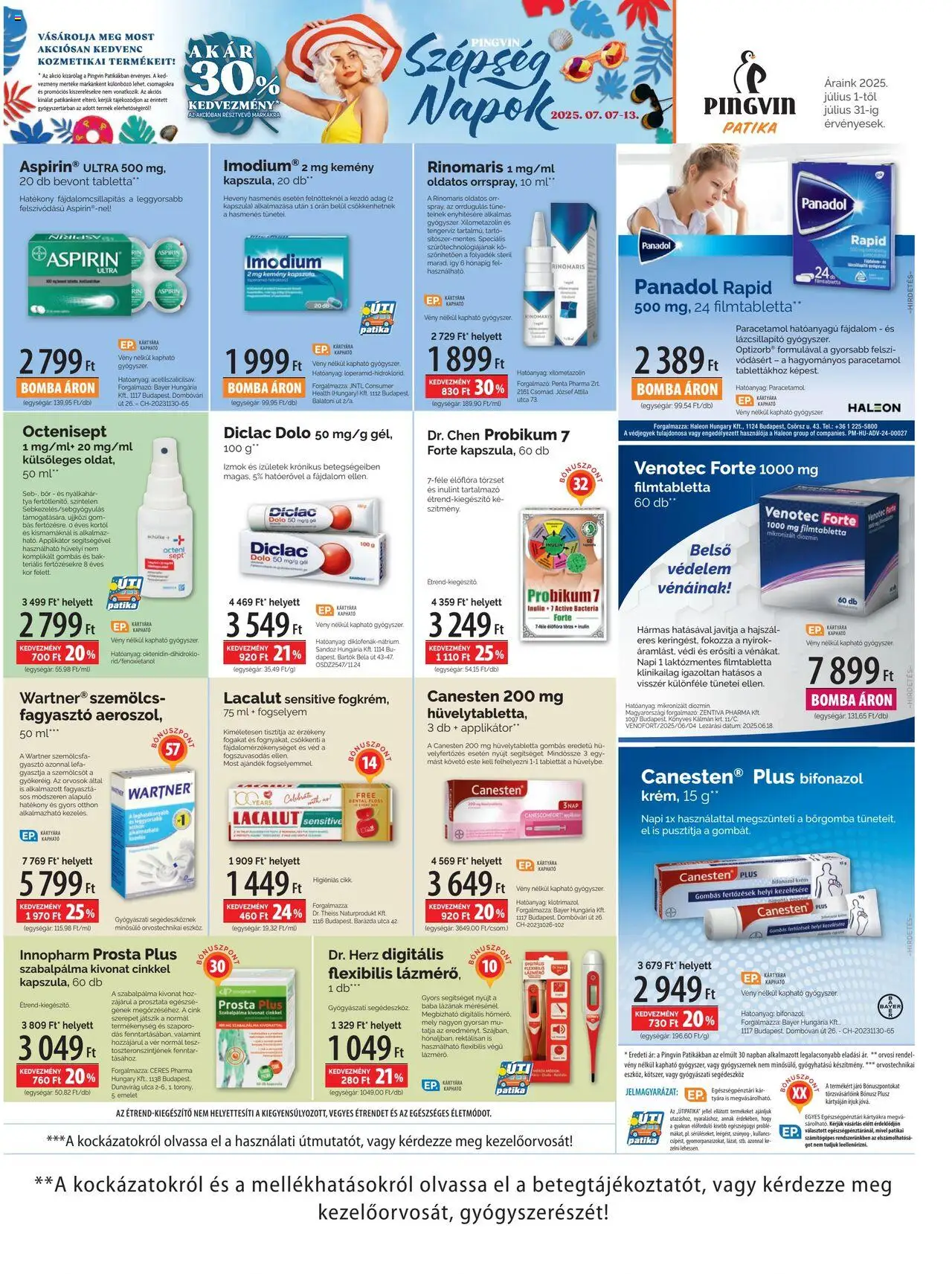 Pingvin Patika akciós ujság - amely érvényes a következő dátumtól: 01.07.2025 | Oldal: 7 | Termékek: Applikátor, Bor