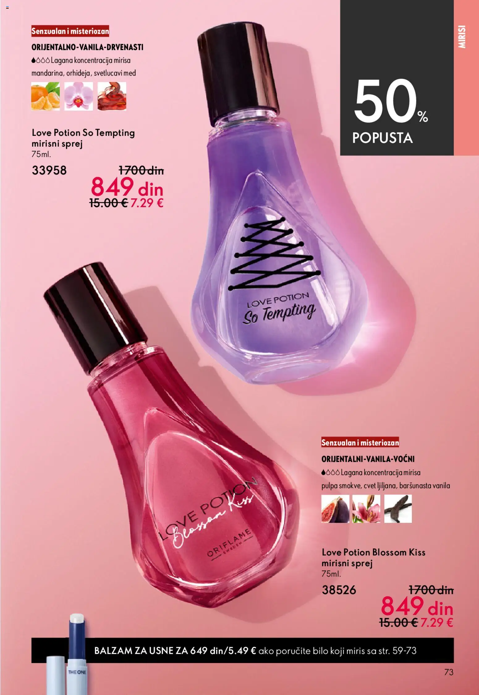 Oriflame katalog - važi od 22.04.2026 | Strana: 73 | Proizvode: Miris, So, Balzam, Med