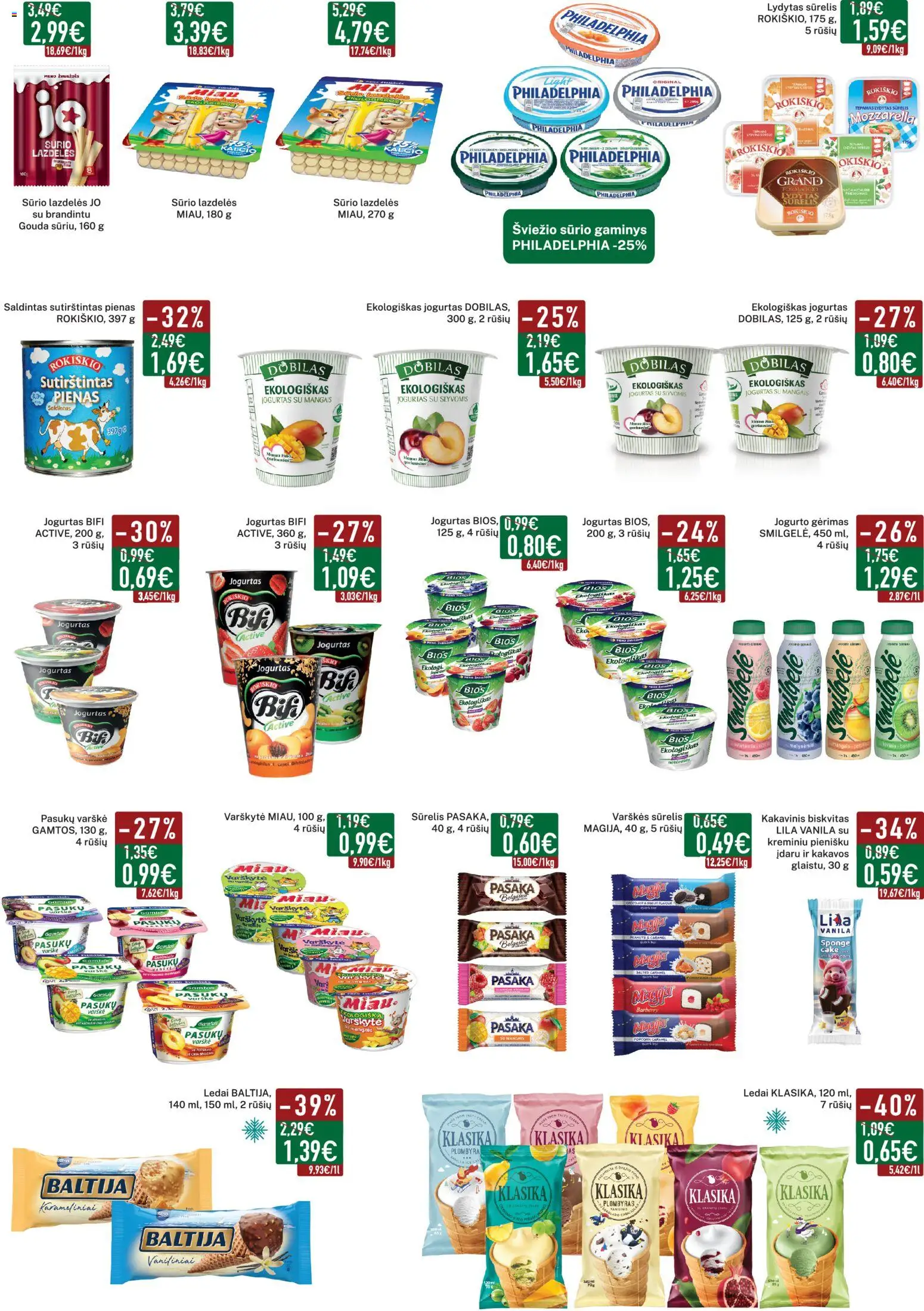 Elimart - TAU akcijos nuo 05.01.2026 | Puslapis: 7 | Prekių: Ledai, Pienas, Jogurtas, Plombyras