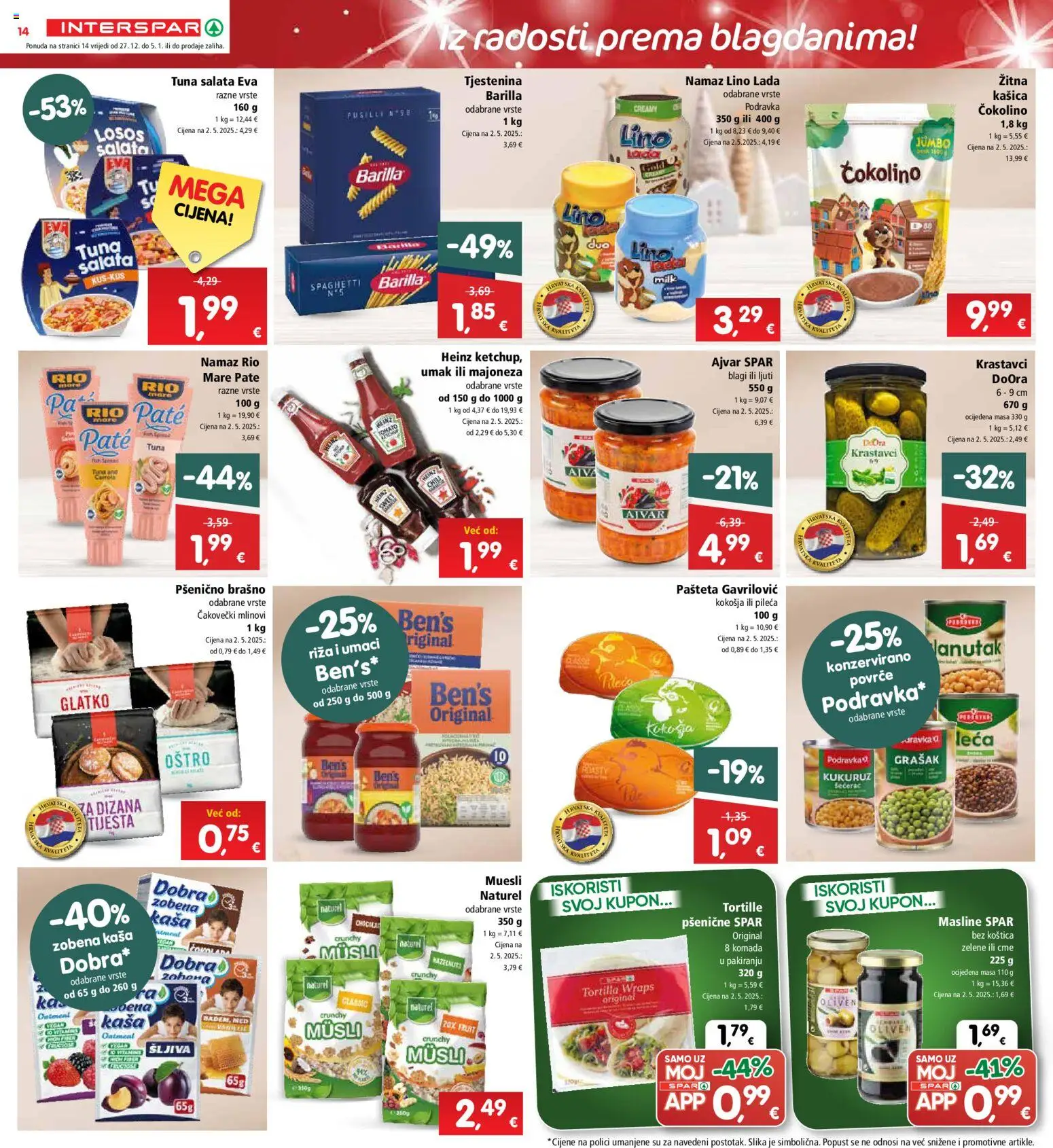 Interspar katalog | vrijedi od 27.12.2025 | Stranica: 14 | Proizvodi: Leća, Salata, Brašno, Losos