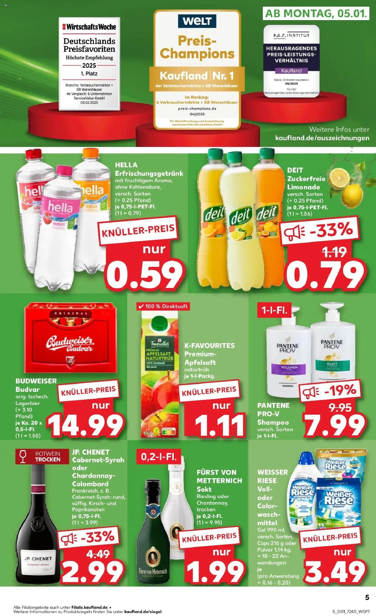 Kaufland prospekt Gevelsberg	 – gültig ab 05.01.2026 | Seite: 5 | Produkte: Furst von metternich, Rotwein, Apple, Hella