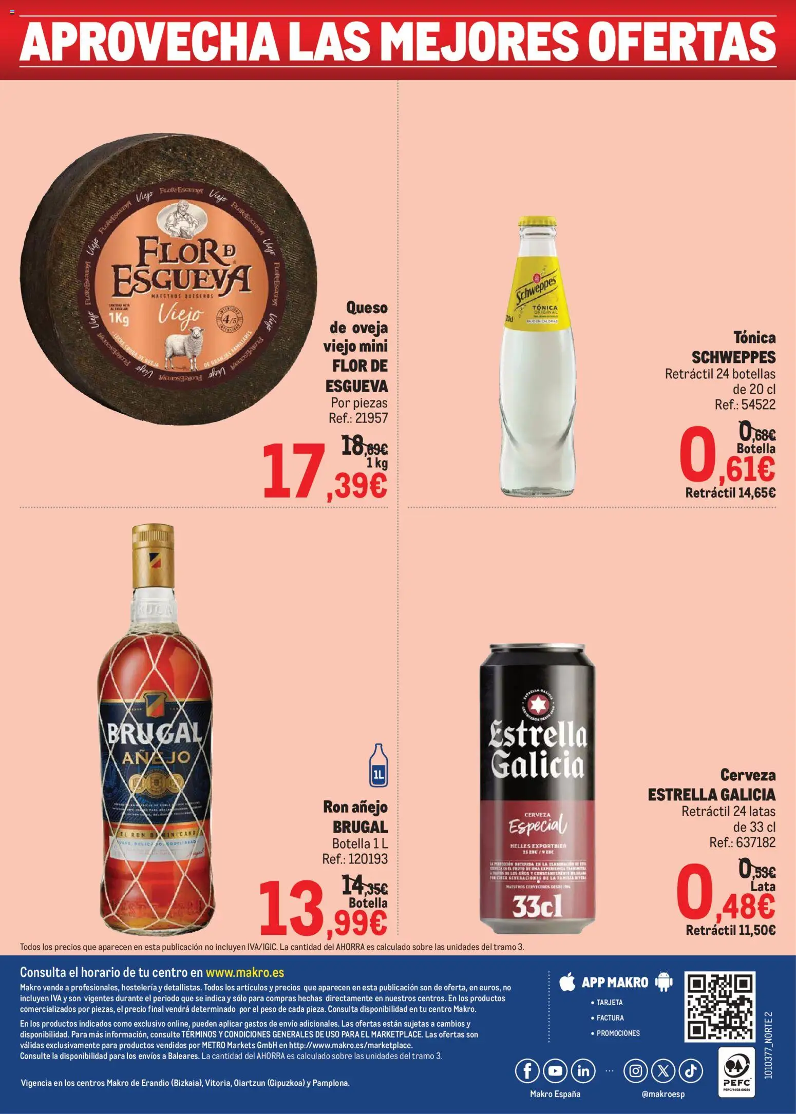 Makro Precios Norte II │ válido desde el 20.04.2026 | Página: 8 | Productos: Ron, Leche, Queso, Cerveza