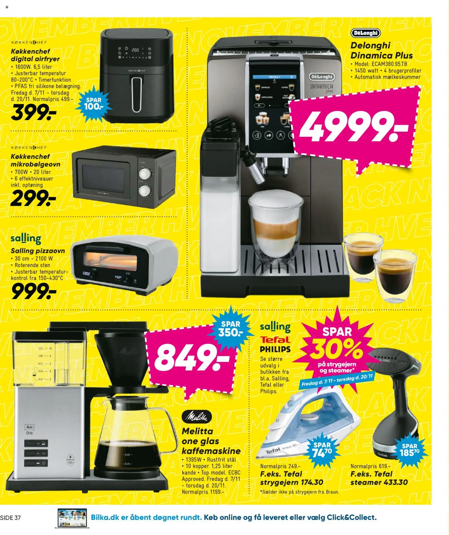 Bilka tilbudsavis – gyldig fra 07.10.2025 | Side: 34 | Produkter: Mikrobølgeovn, Strygejern, Kaffemaskine