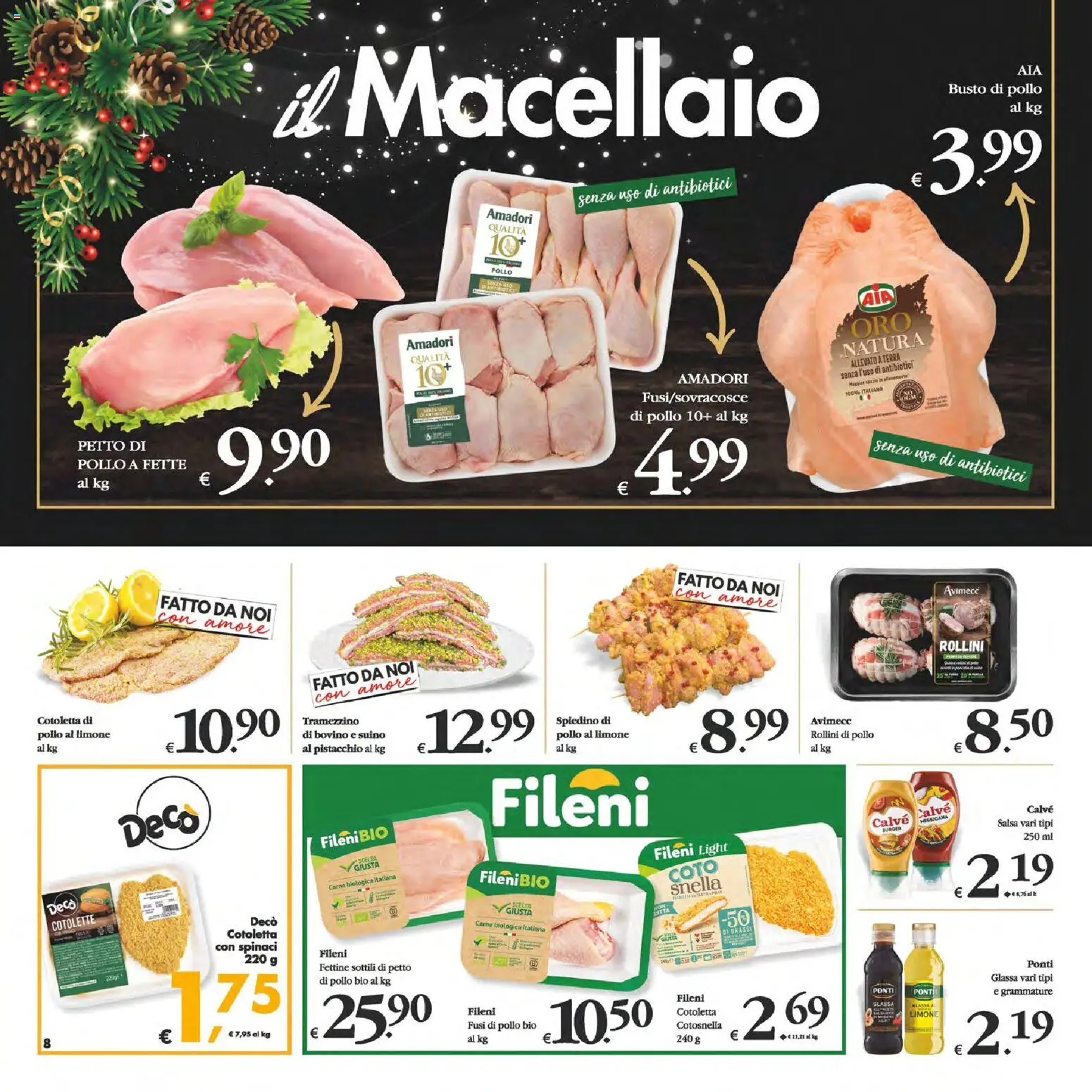Volantino Decò del 05.12.2025 | Pagina: 8 | Prodotti: Bovino, Pollo, Salsa, Spinaci