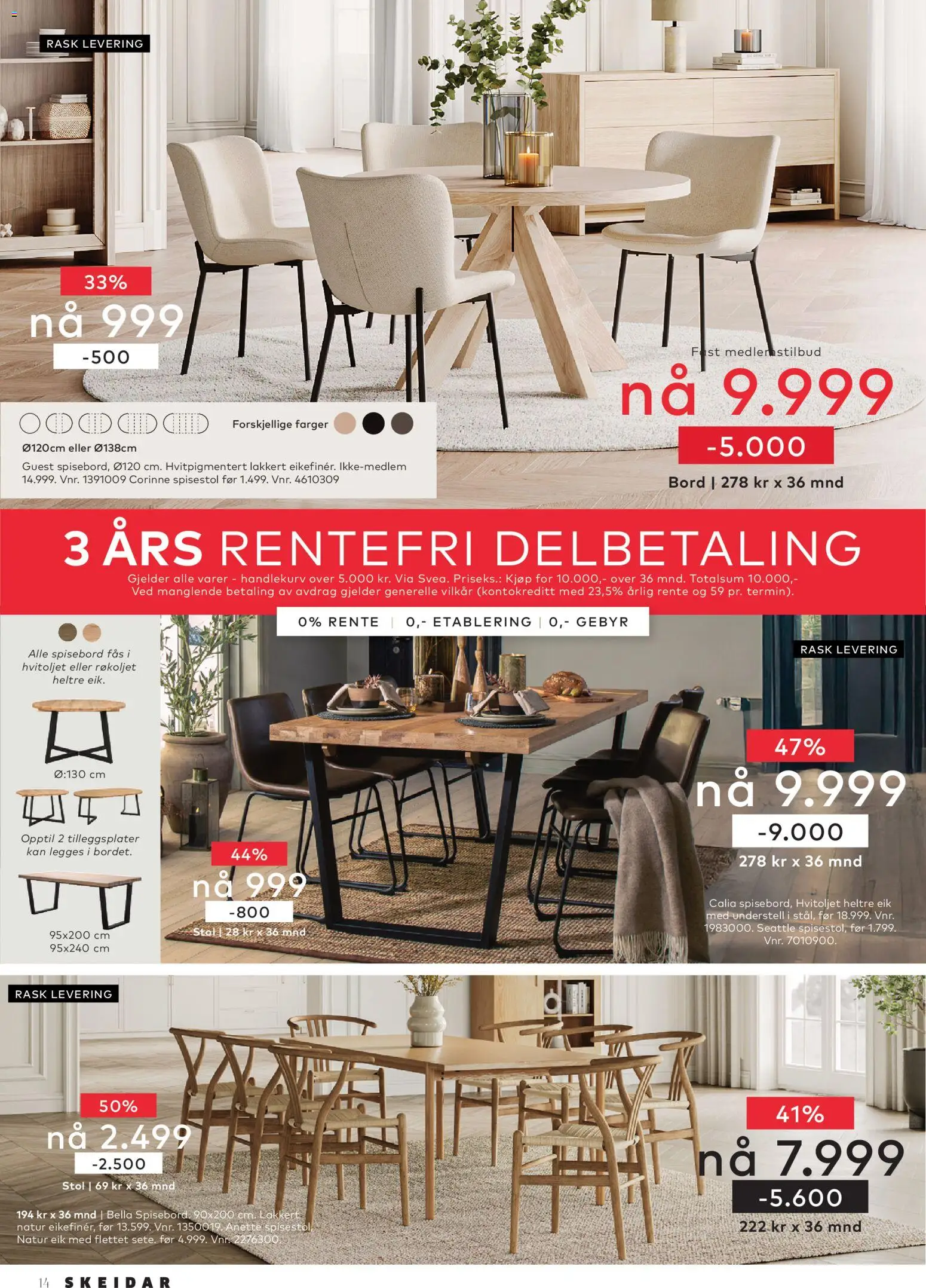 {H1} | Side: 14 | Produkter: Spisebord, Spisestol, Bord, Stol