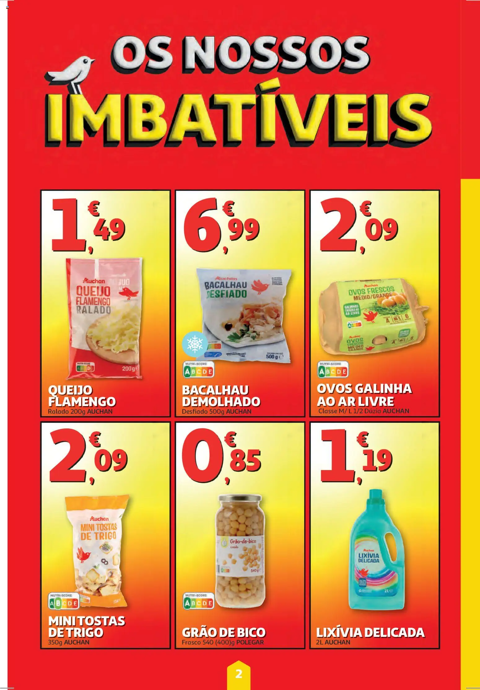 Auchan folheto │ válido de 27.11.2025 | Página: 2 | Produtos: Bacalhau, Tostas, Queijo, Ovos