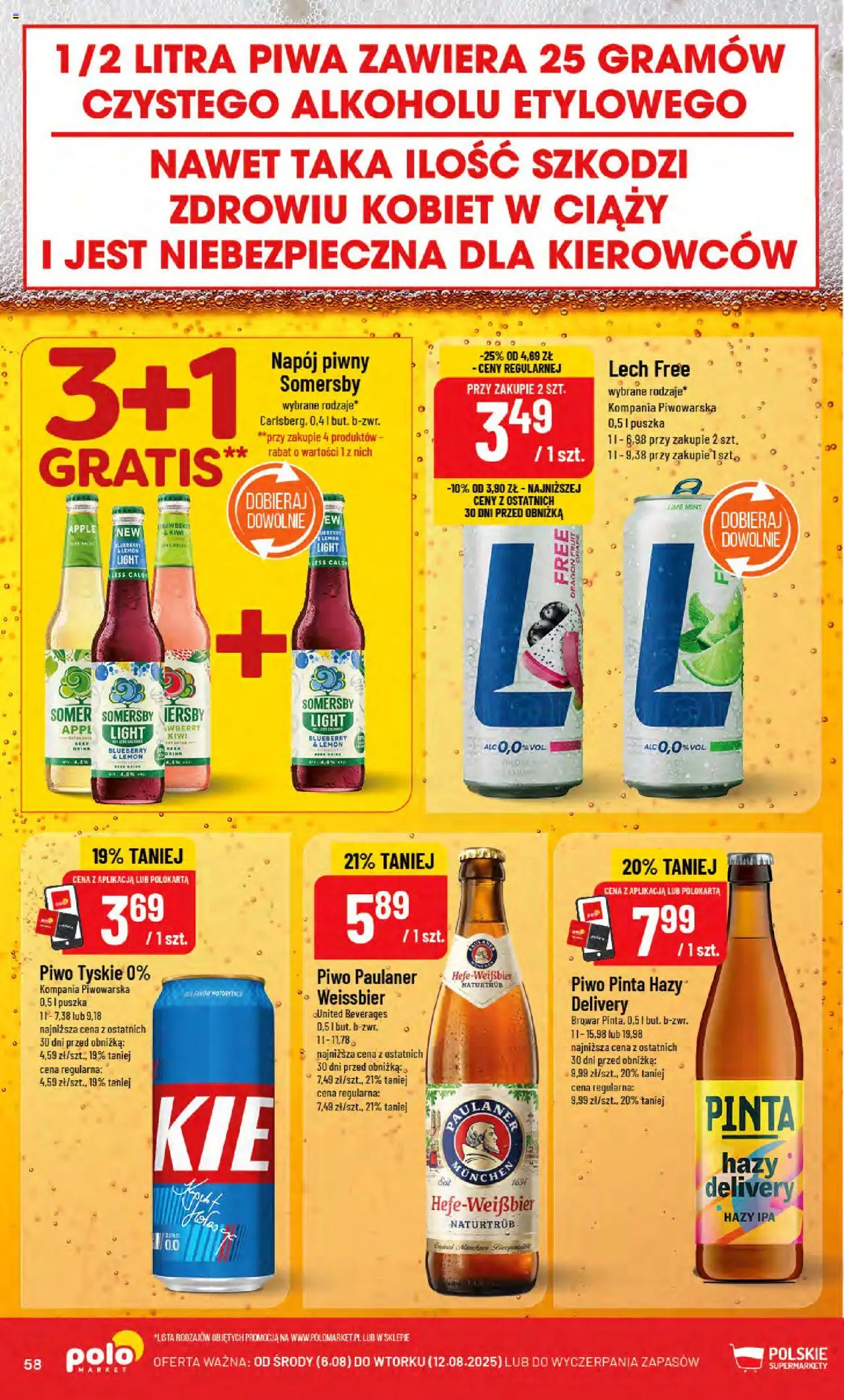 POLOmarket Gazetka od 06.08.2025 | Strona: 58 | Produkty: Tyskie, Piwo, Somersby, Kiwi