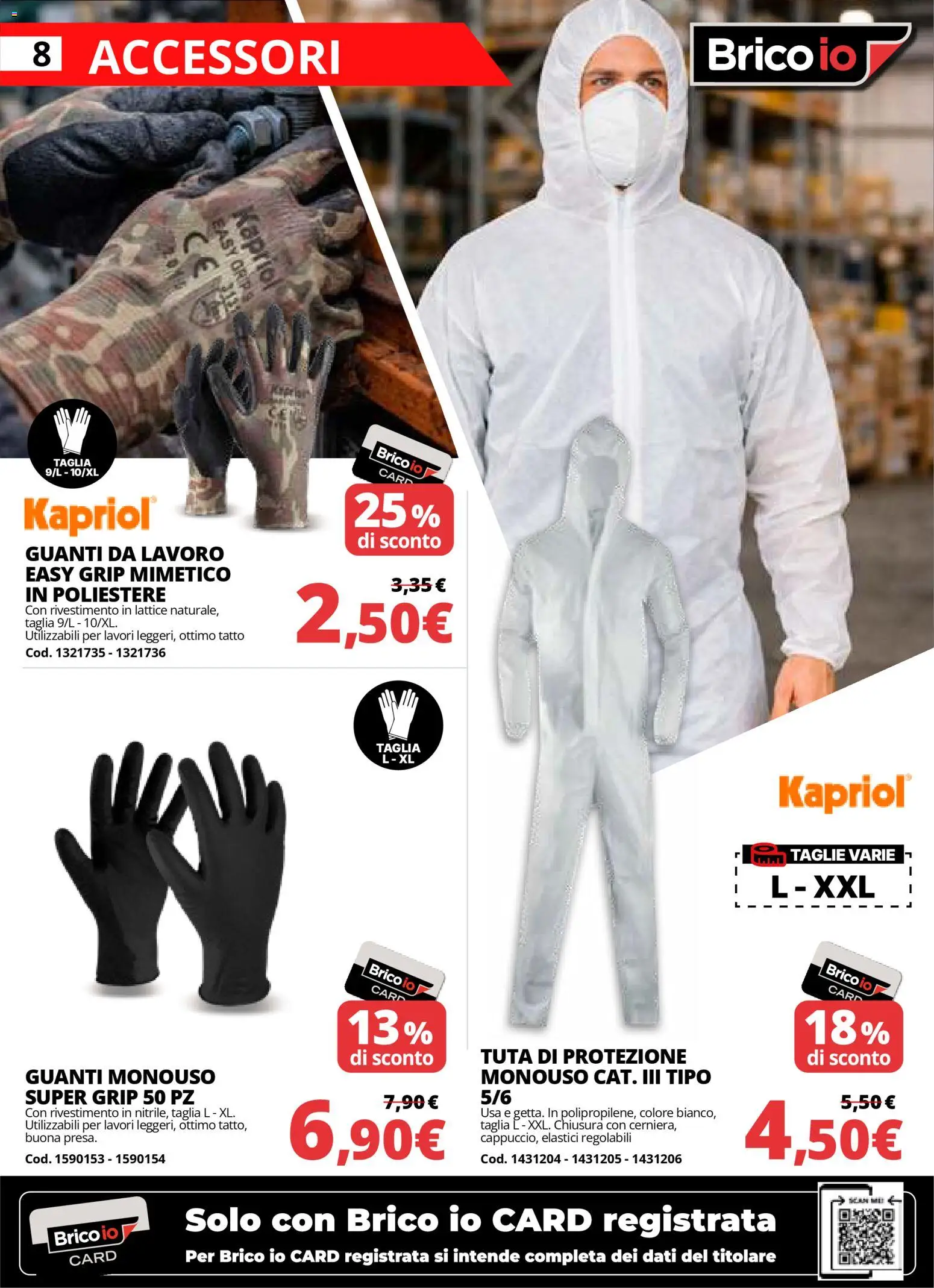 Volantino Brico io del 22.01.2026 | Pagina: 8 | Prodotti: Guanti, Elastici
