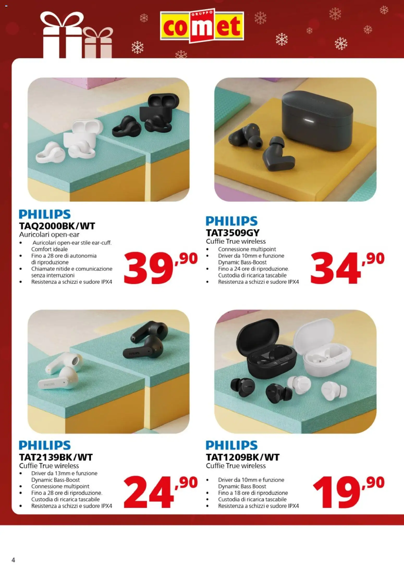 Volantino Comet del 05.12.2025 | Pagina: 4 | Prodotti: Auricolari, Cuffie