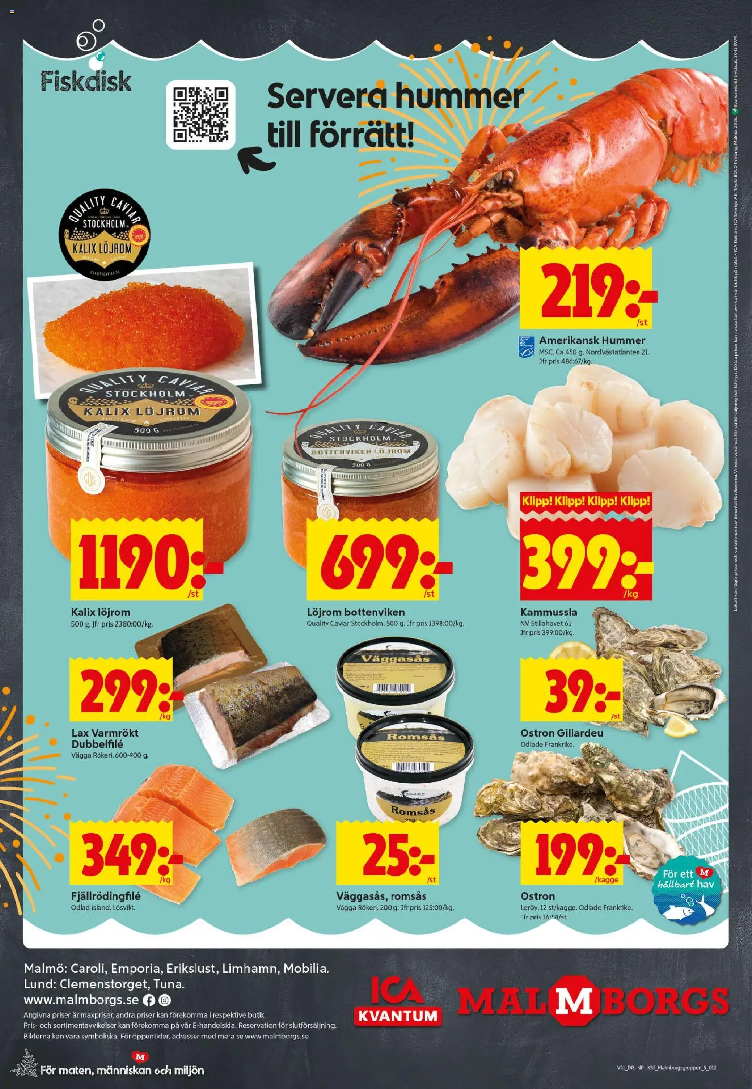 ICA Kvantum reklamblad aktuell från 30.12.2025 | Sida: 12 | Produkter: Löjrom, Romsås, Håv, Lax