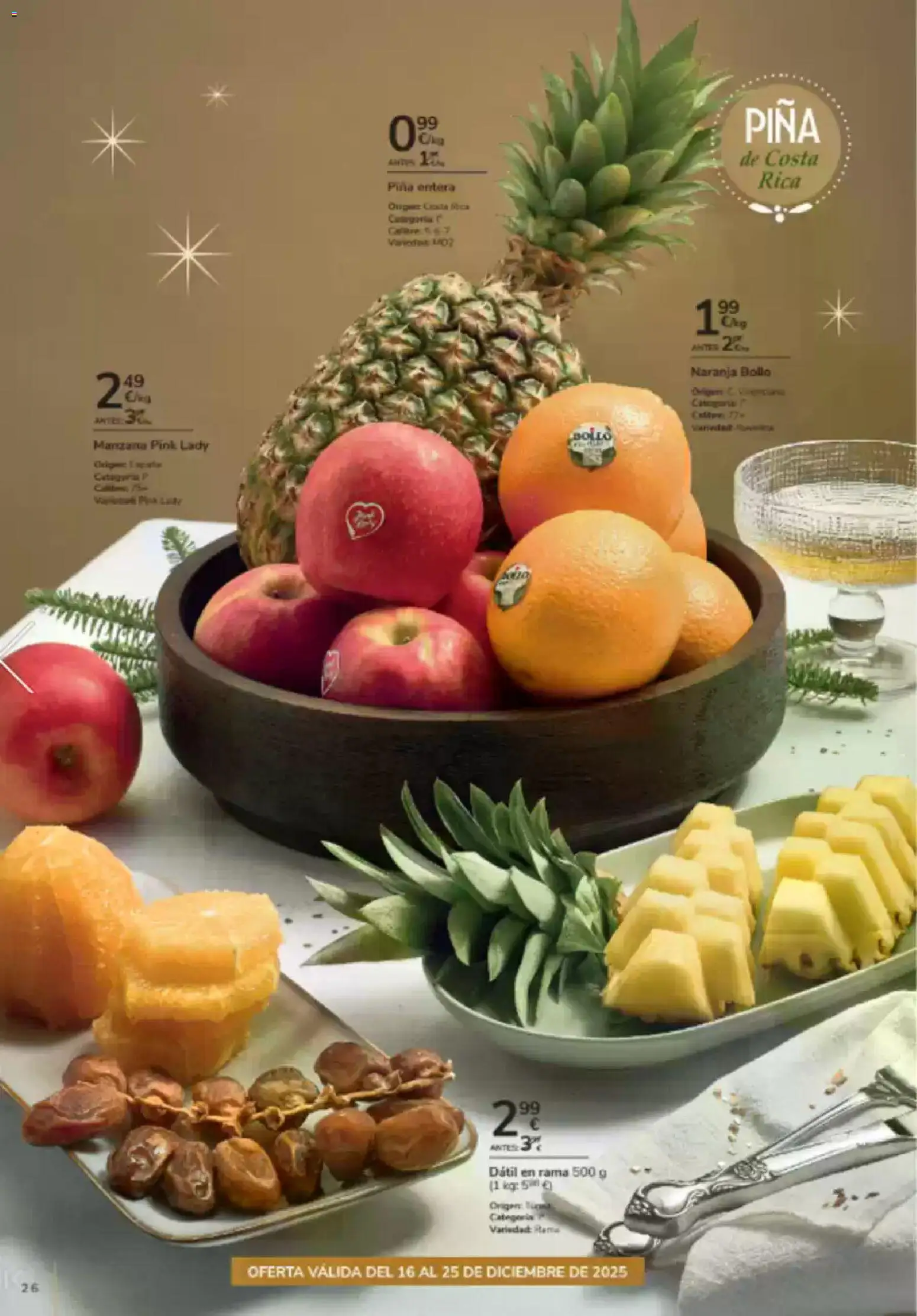 Consum folleto │ válido desde el 18.12.2025 | Página: 26 | Productos: Piña, Manzana