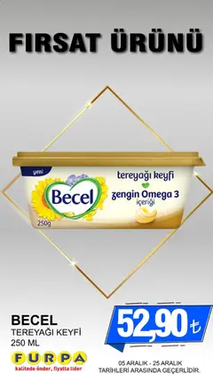05.12.2025 tarihinden itibaren geçerli olan Furpa kataloğu önizlemesi | Sayfa: 3 | Ürünler: Tereyağı