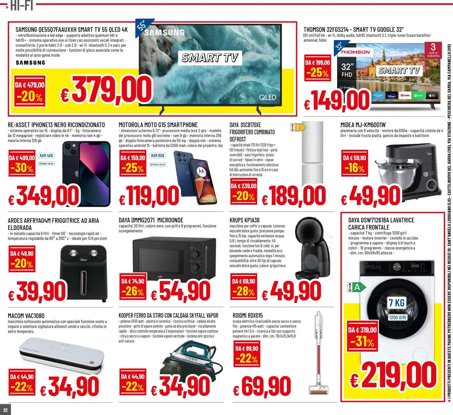 Volantino Galassia del 12.03.2026 | Pagina: 22 | Prodotti: Friggitrice ad aria, Fotocamera, USB, Frigorifero