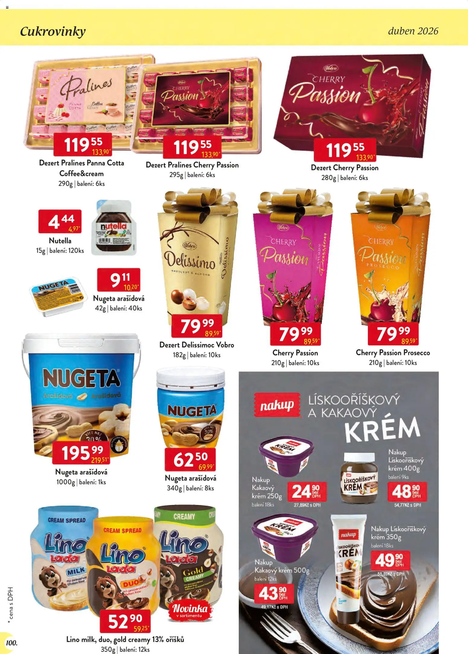 Astur & Qanto leták - Velkoobchod 04/2026 od 01.04.2026 | Strana: 100 | Produkty: Prosecco, Krém, Lina, Nutella