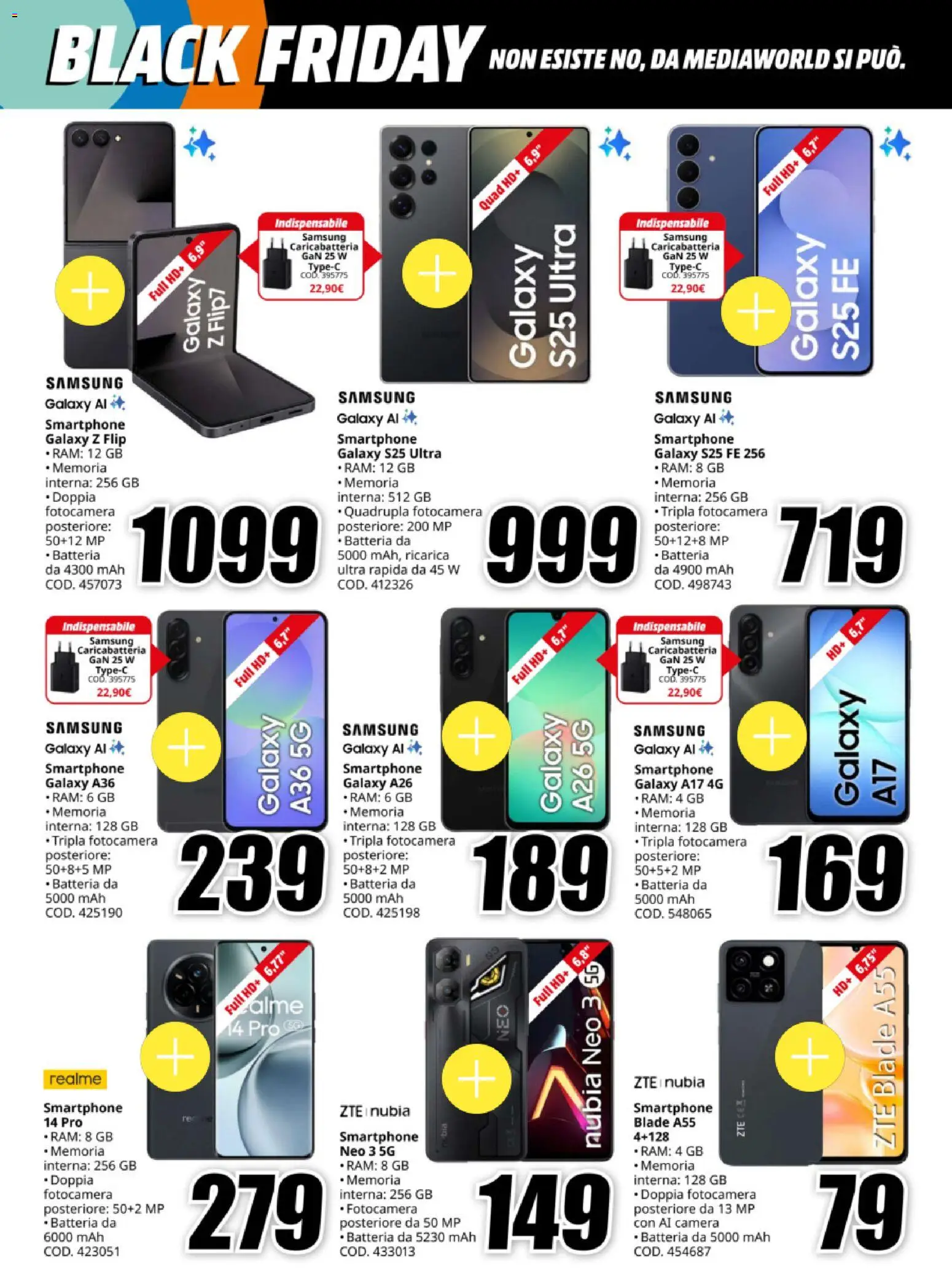 Volantino Media World del 12.11.2025 | Pagina: 2 | Prodotti: Samsung Galaxy, Smartphone, Batteria, Samsung