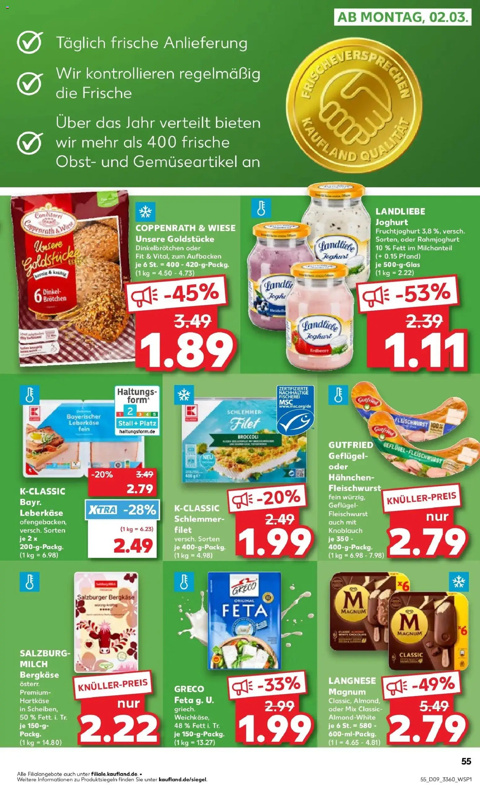 Kaufland prospekt Löbau	 – gültig ab 26.02.2026 | Seite: 55 | Produkte: Feta, Joghurt, Knoblauch, Landliebe joghurt