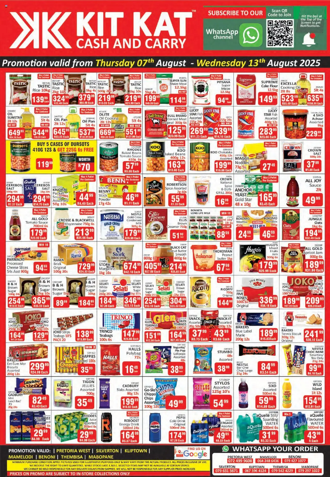 KIT KAT Cash & Carry Specials │ valid from 07.08.2025 | Page: 1 | Products: Jam, Butter, Oats, Oil