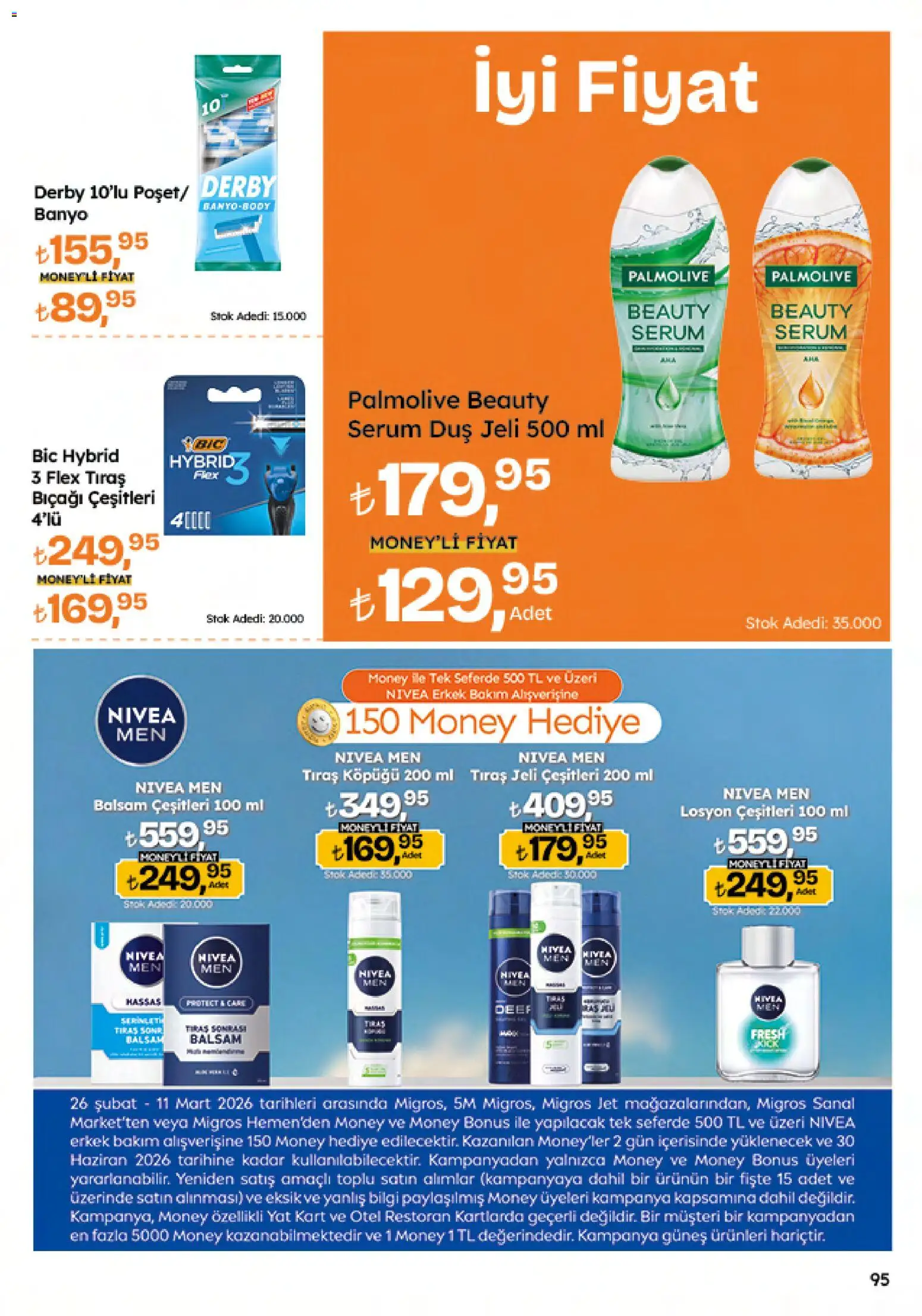 Migros Katalog - Migroskop - 26.02.2026 tarihinden itibaren geçerlidir | Sayfa: 95 | Ürünler: Banyo, Duş, Tıraş köpüğü, Duş jeli