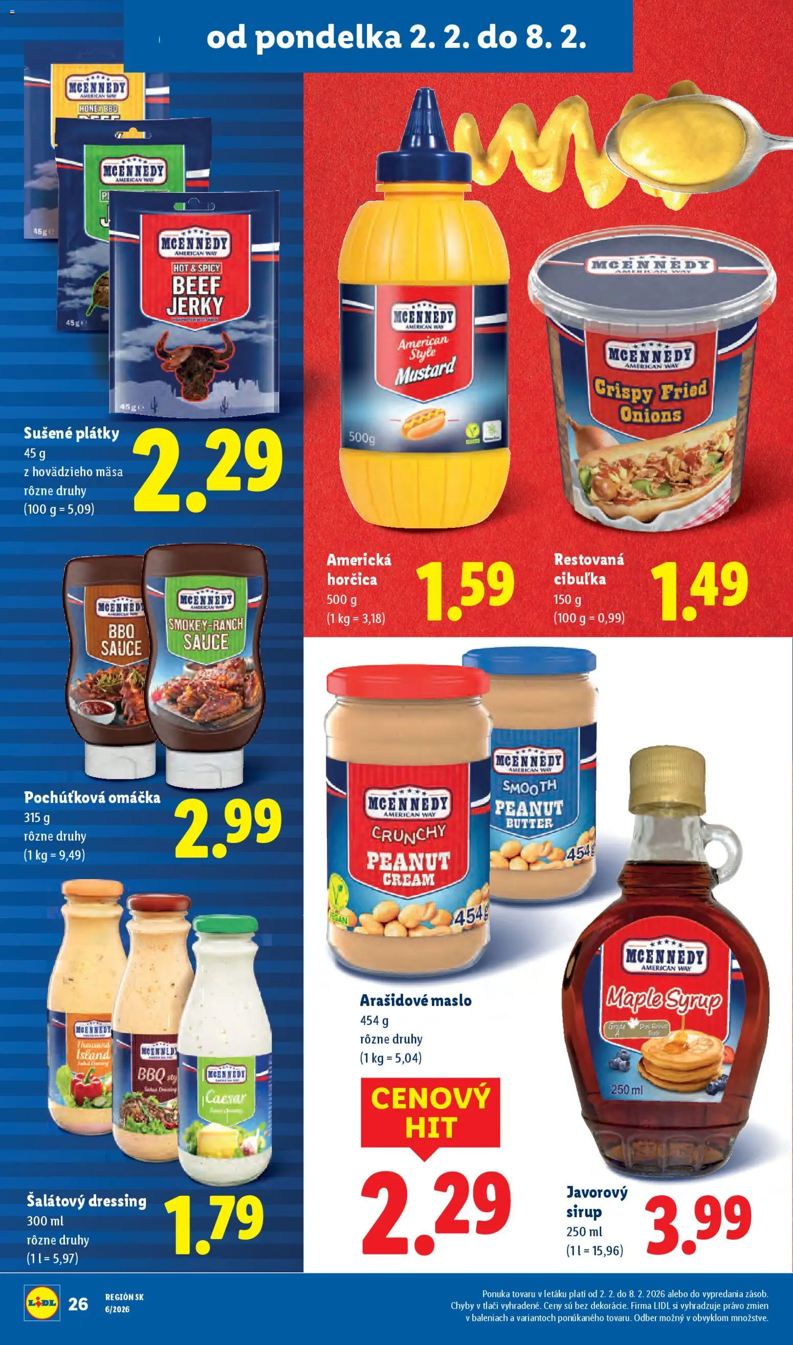 Nové Lidl akcie – leták je platný od 02.02.2026 | Strana: 30 | Produkty: Maslo, Javorový sirup, Omáčka