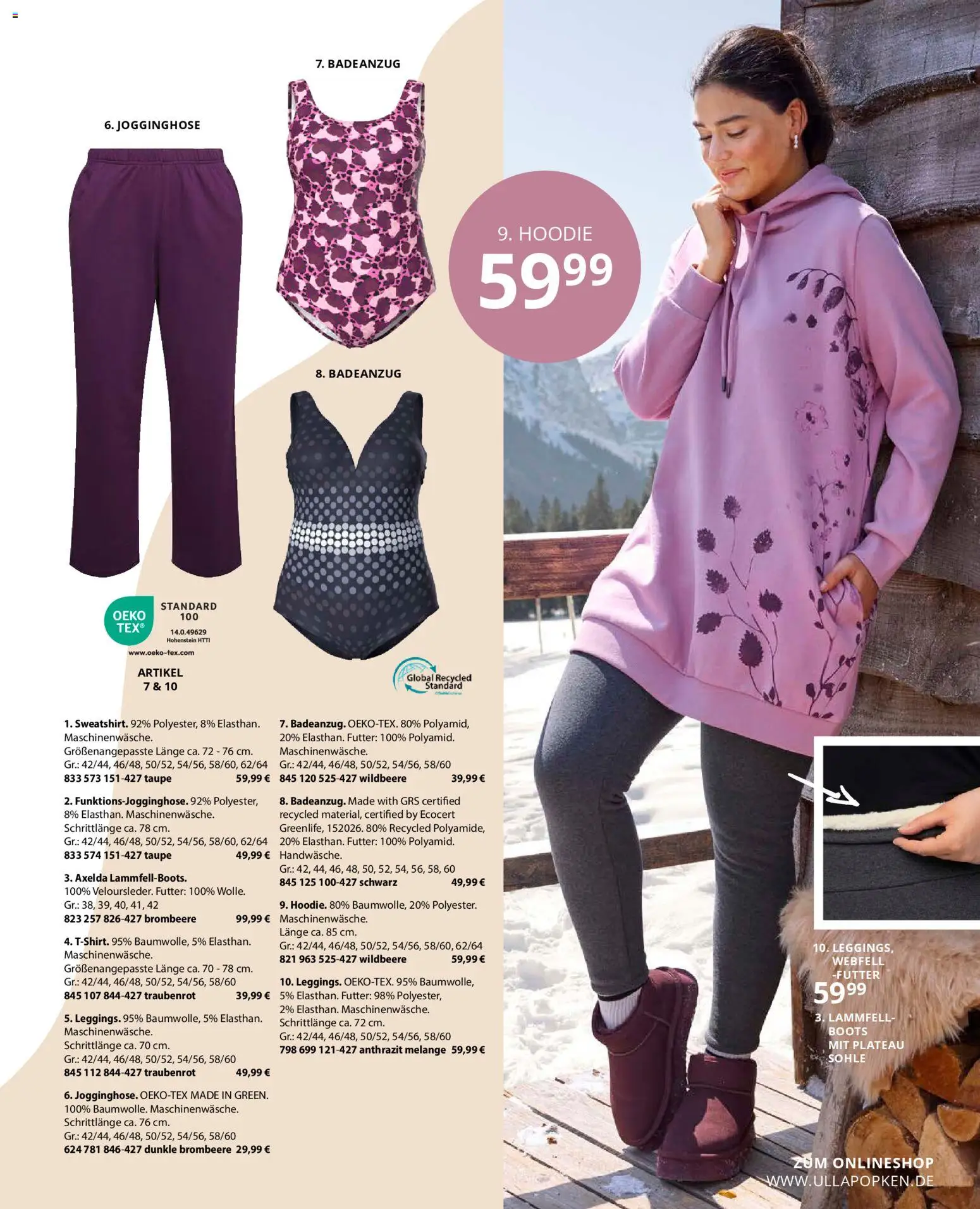 Ulla Popken Prospekt 	 – gültig ab 01.11.2025 | Seite: 145 | Produkte: Jogginghose, Hoodie, Badeanzug, Leggings
