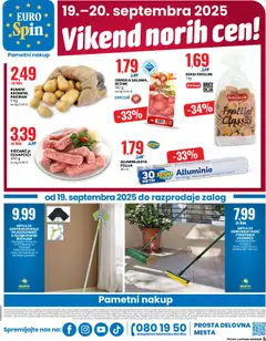 Novi Eurospin katalog ponudbe – veljaven od 18.09.2025 | Stran: 16 | Izdelki: Keksi, Čevapčiči, Kos, Folija