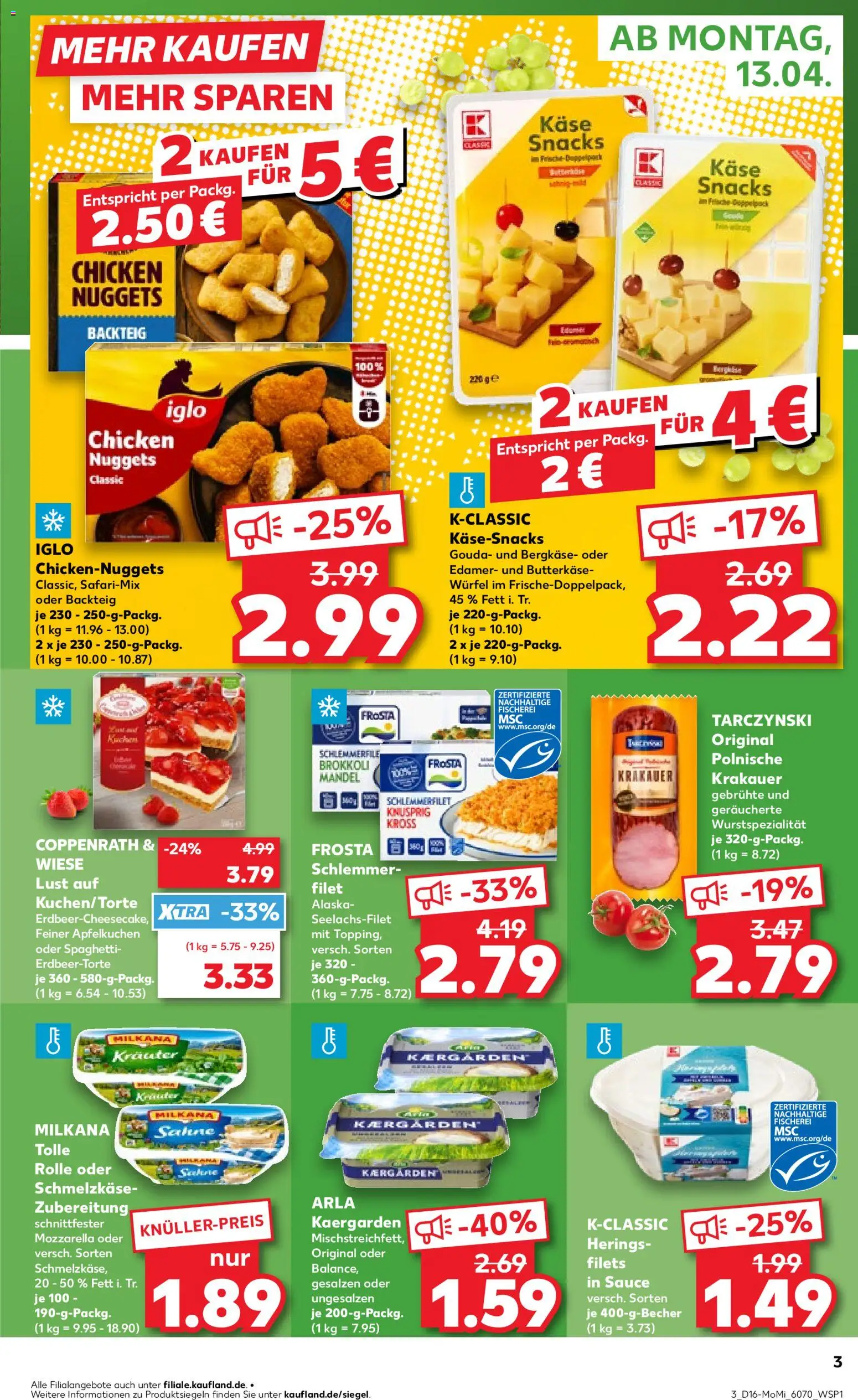 Kaufland Prospekt Berlin	 – gültig ab 13.04.2026 | Seite: 3 | Produkte: Milkana, Gouda, Iglo, Brokkoli