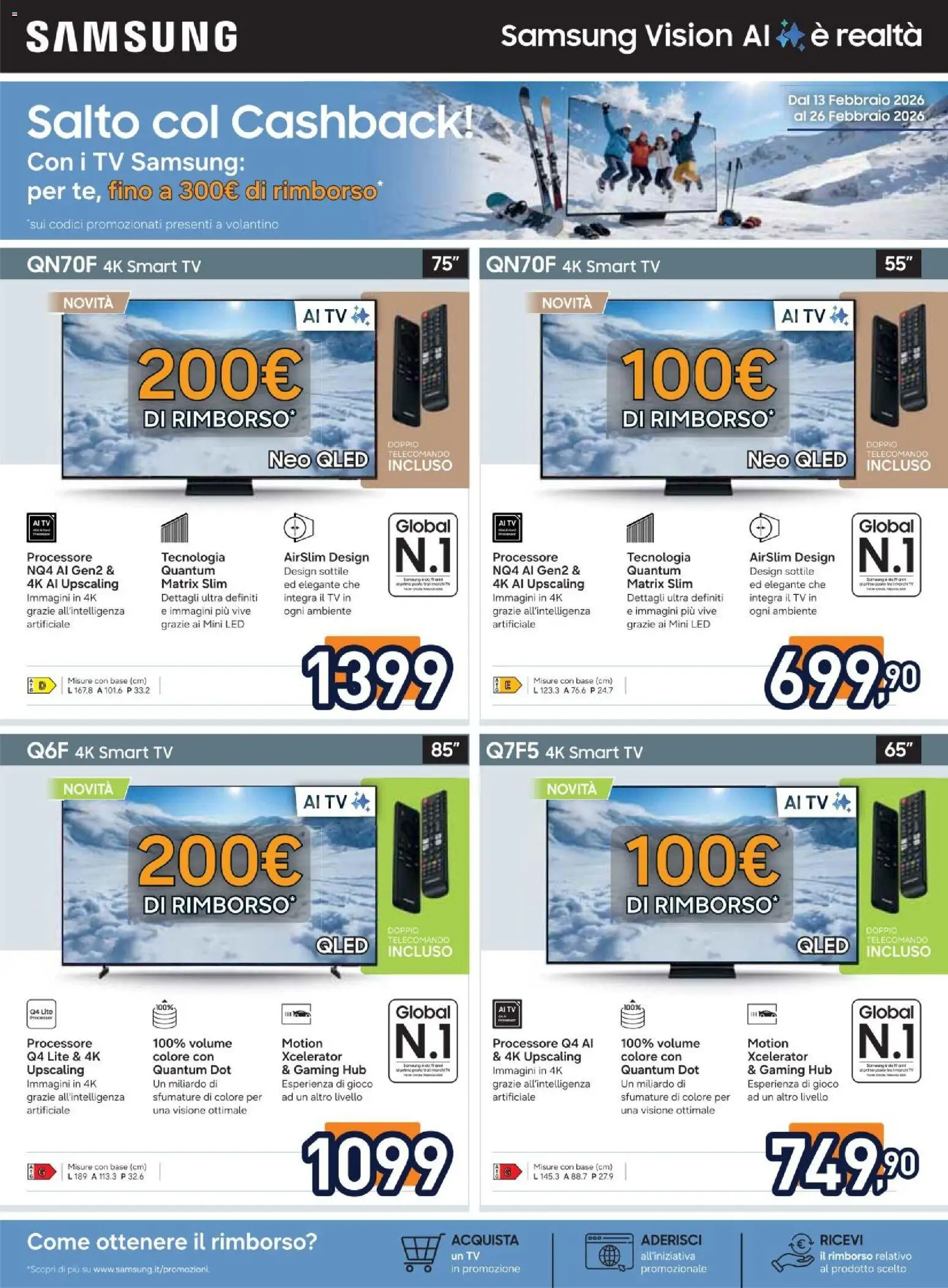 Volantino Unieuro del 13.02.2026 | Pagina: 3 | Prodotti: Tv samsung, Telecomando, Gioco, Samsung