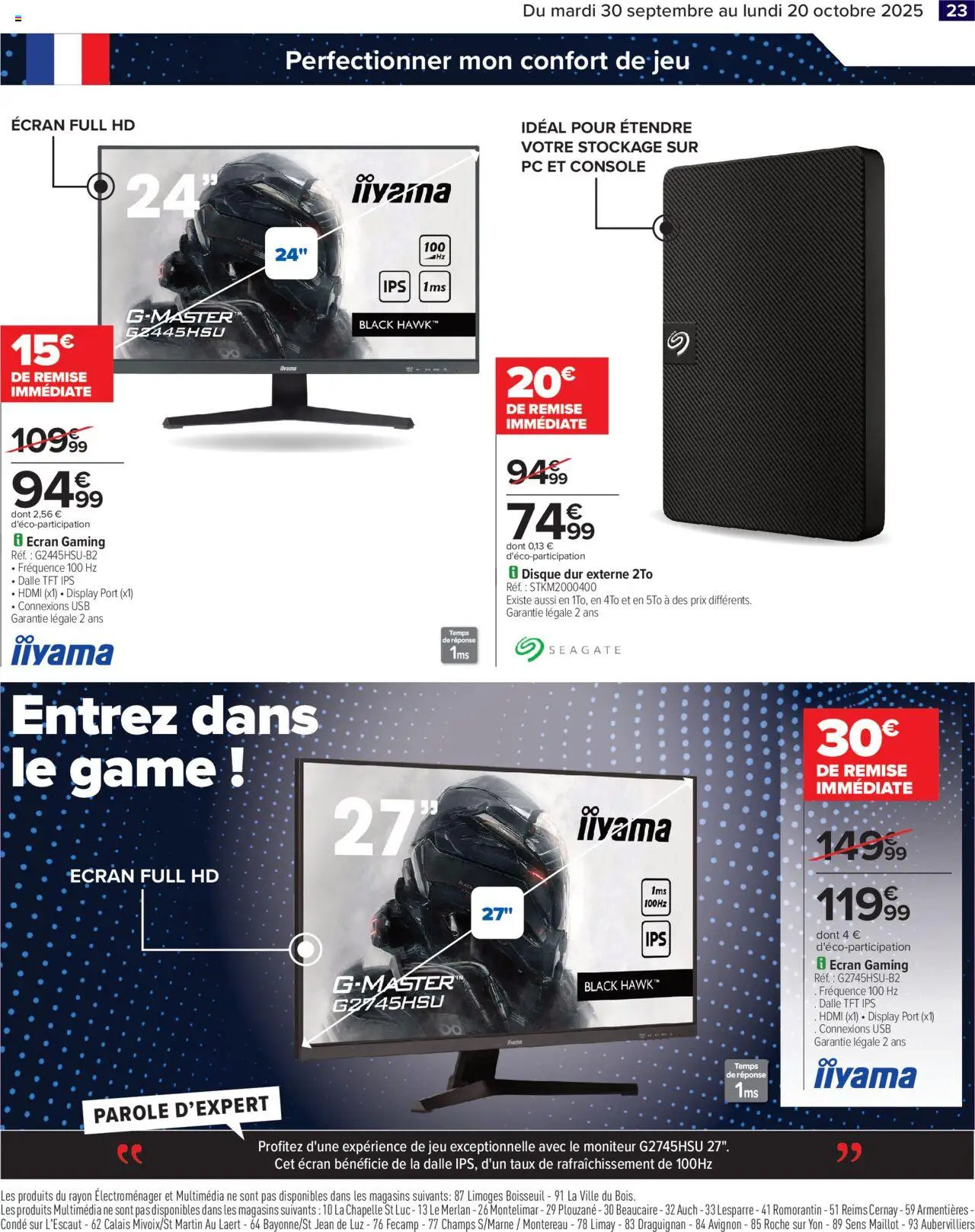  | Page: 25 | Produits: Moniteur, PC, Disque dur, USB