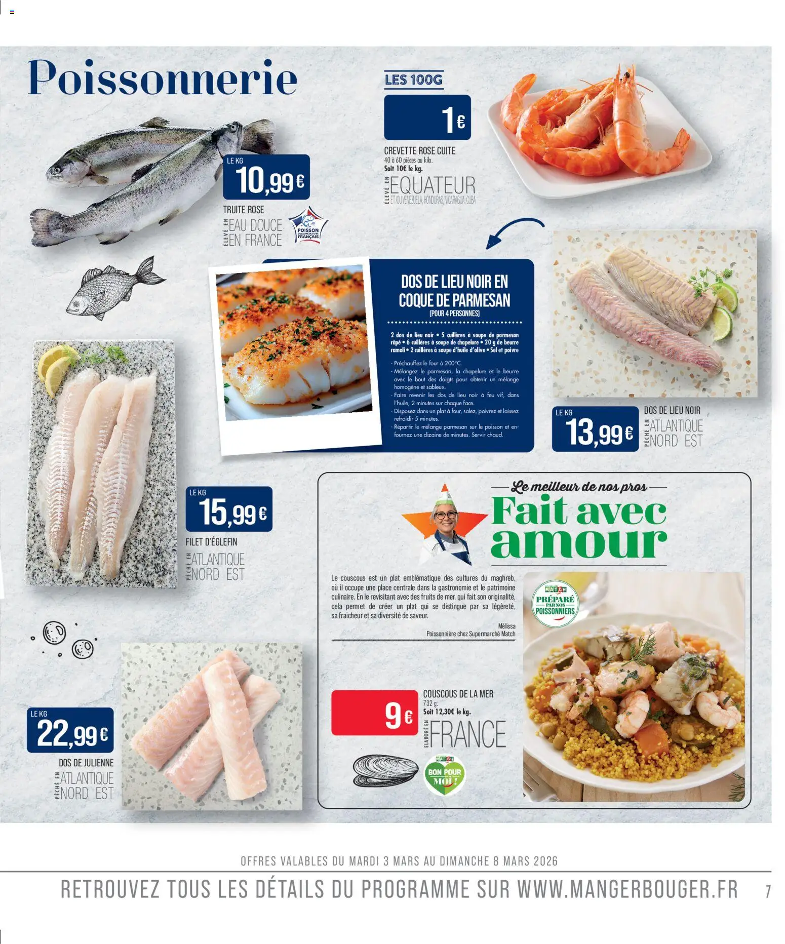 {H1} | Page: 9 | Produits: Cuillères, Parmesan râpé, Sel, Couscous