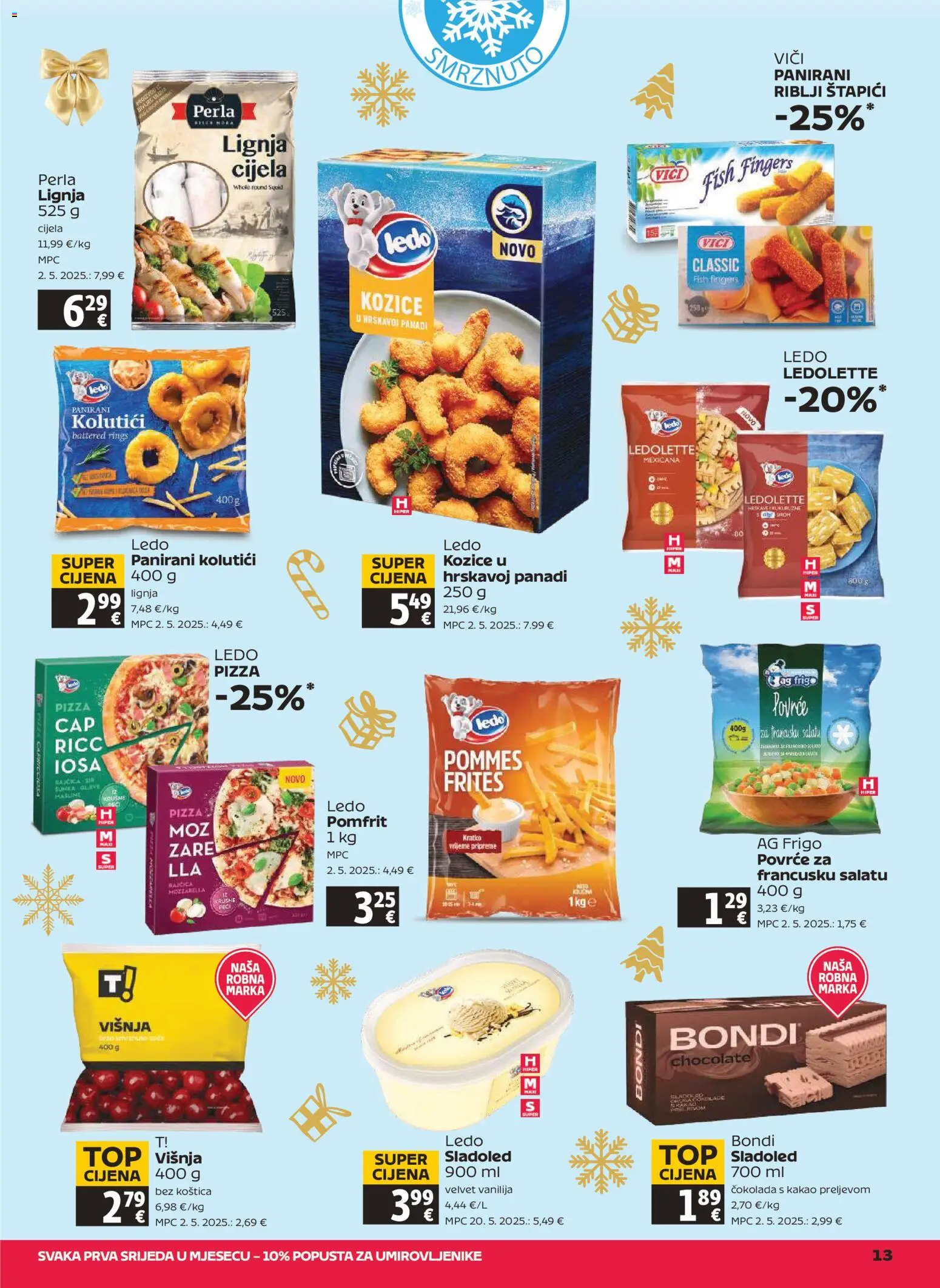 Tommy katalog | vrijedi od 29.12.2025 | Stranica: 13 | Proizvodi: Riblji štapići, Čokolada, Povrće, Kozice