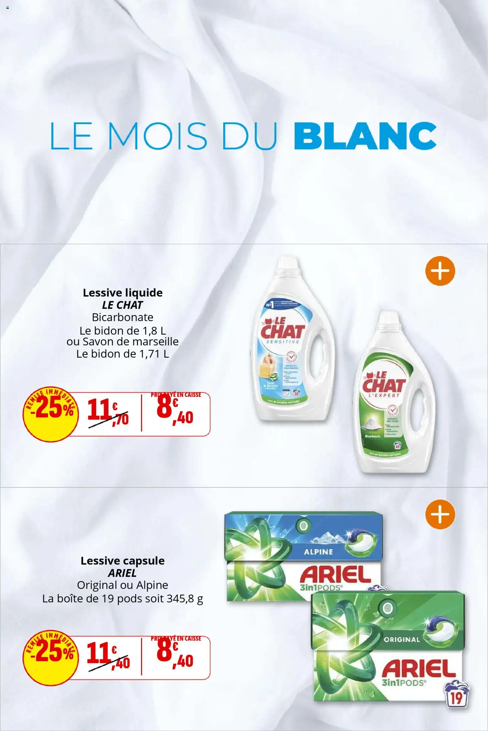 {H1} | Page: 5 | Produits: Ariel, Lessive liquide Le Chat, Savon, Lessive Liquide