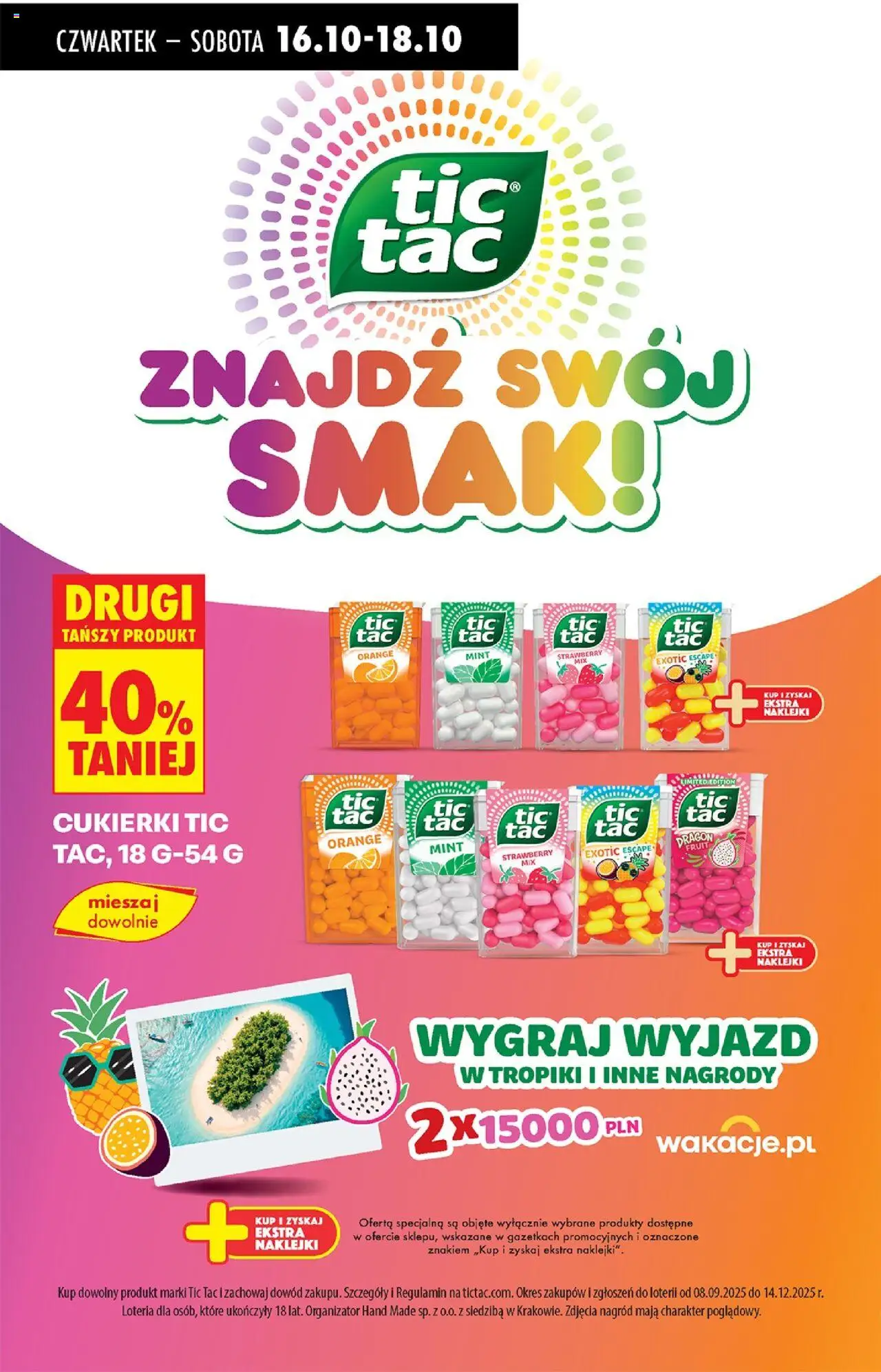 Biedronka gazetka - Oferta w tym tygodniu od 16.10.2025 | Strona: 58 | Produkty: Naklejki, Cukierki