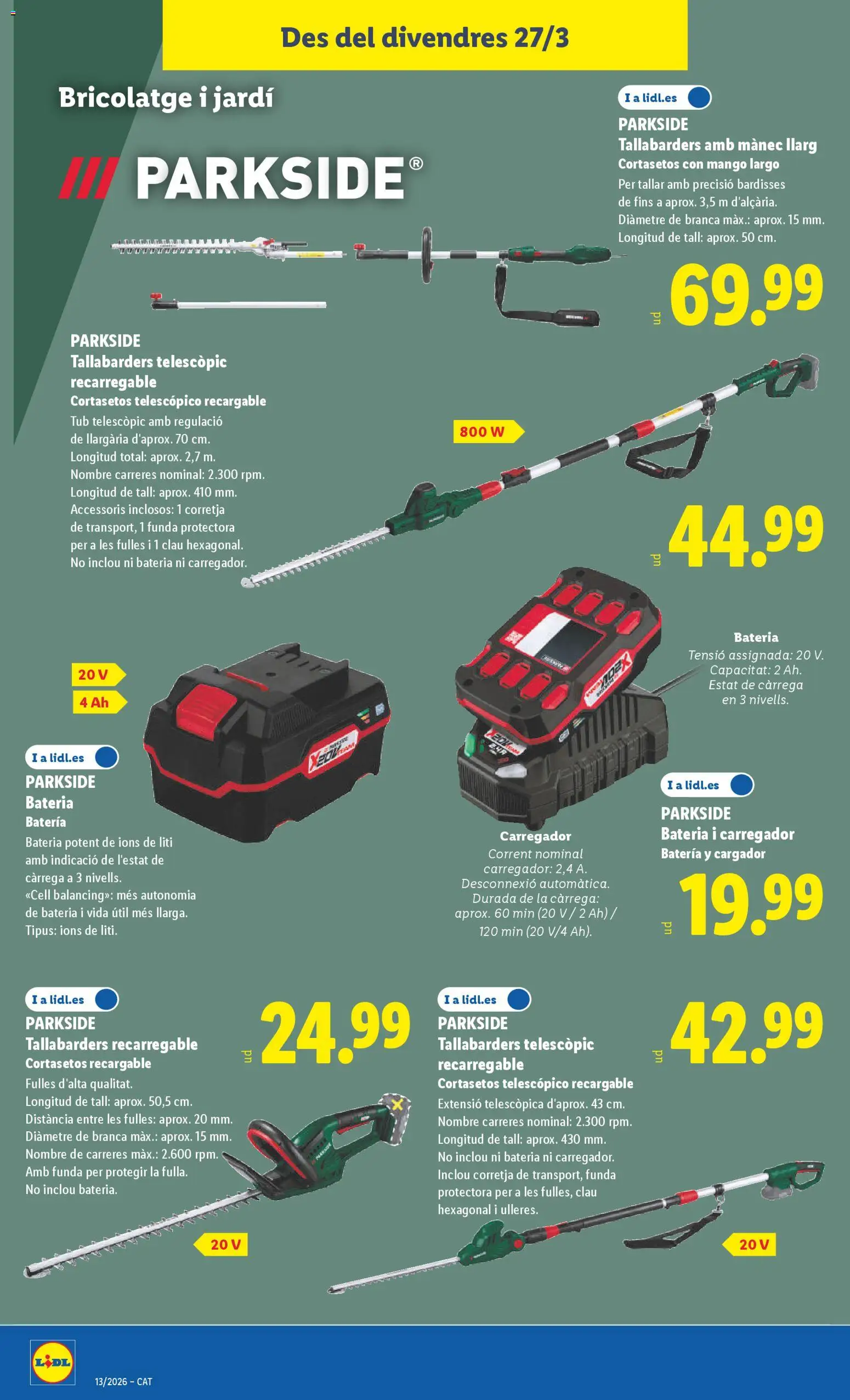 Lidl folleto de bazar │ válido desde el 16.03.2026 | Página: 18 | Productos: Cortasetos, Funda, Ρούτερ, Batería