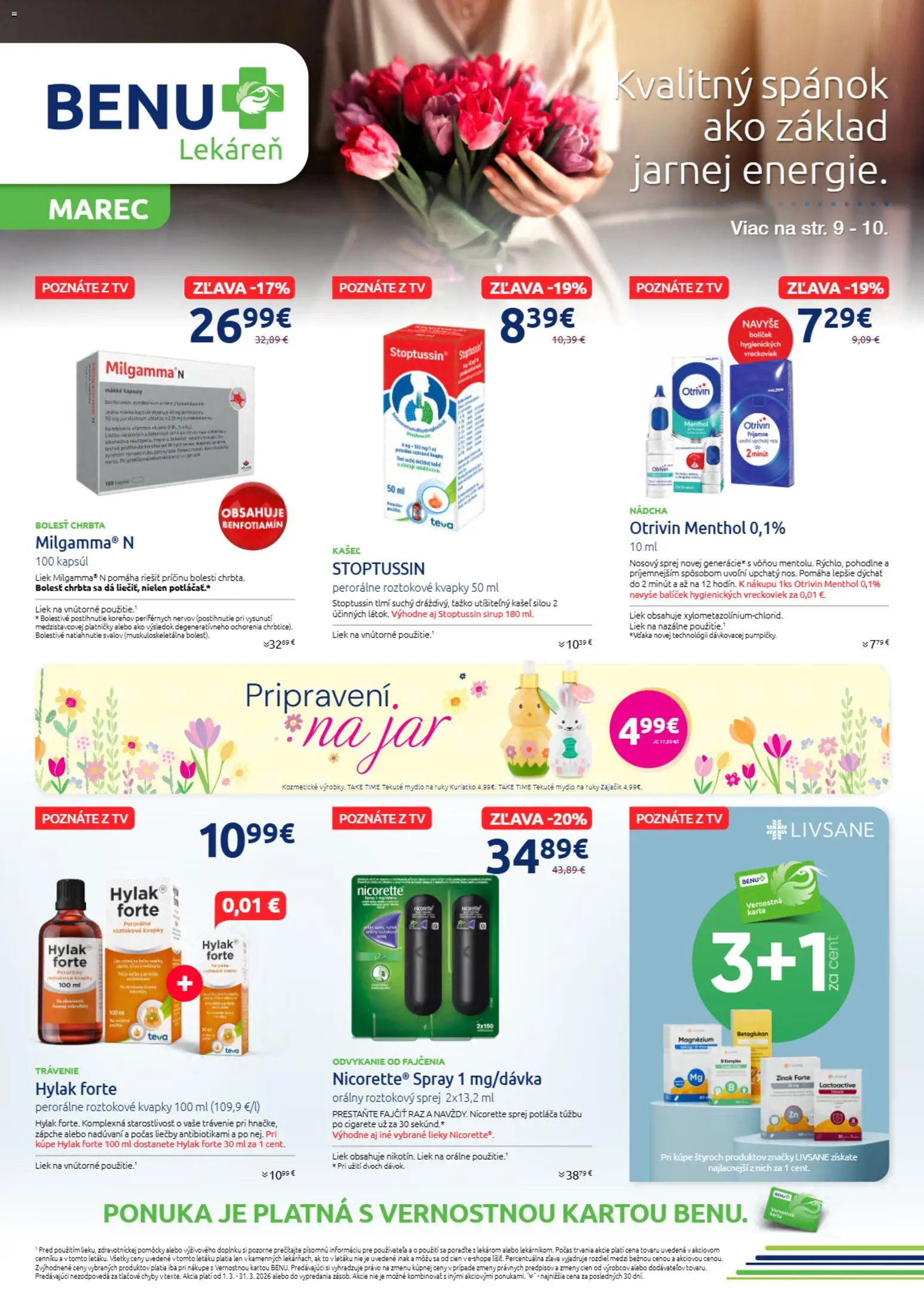Nové BENU Lekáreň akcie – leták je platný od 01.03.2026 | Strana: 1 | Produkty: Tv, Mydlo, Jar