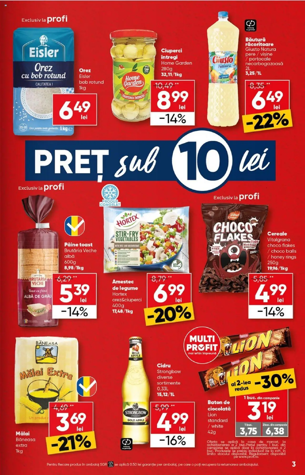 Noul catalog Profi – valabil de la 17.09.2025 | Pagină: 3 | Produse: Ciocolată, Făină, Cereale, Legume