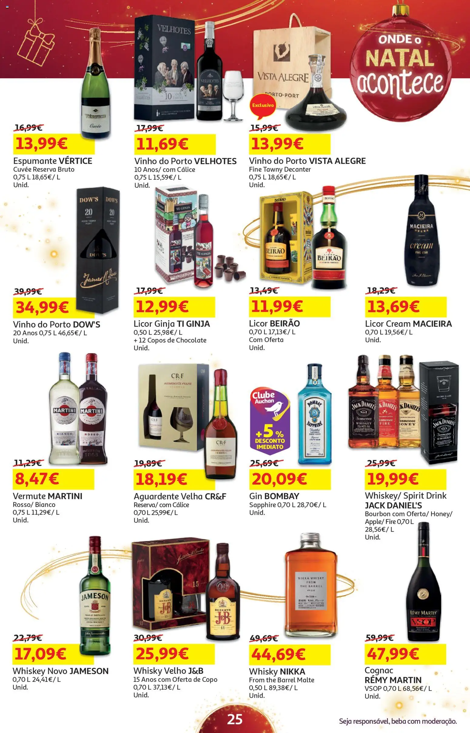 Auchan - Presentes │ válido de 05.12.2025 | Página: 25 | Produtos: Vermute, Whisky, Chocolate, Vinho