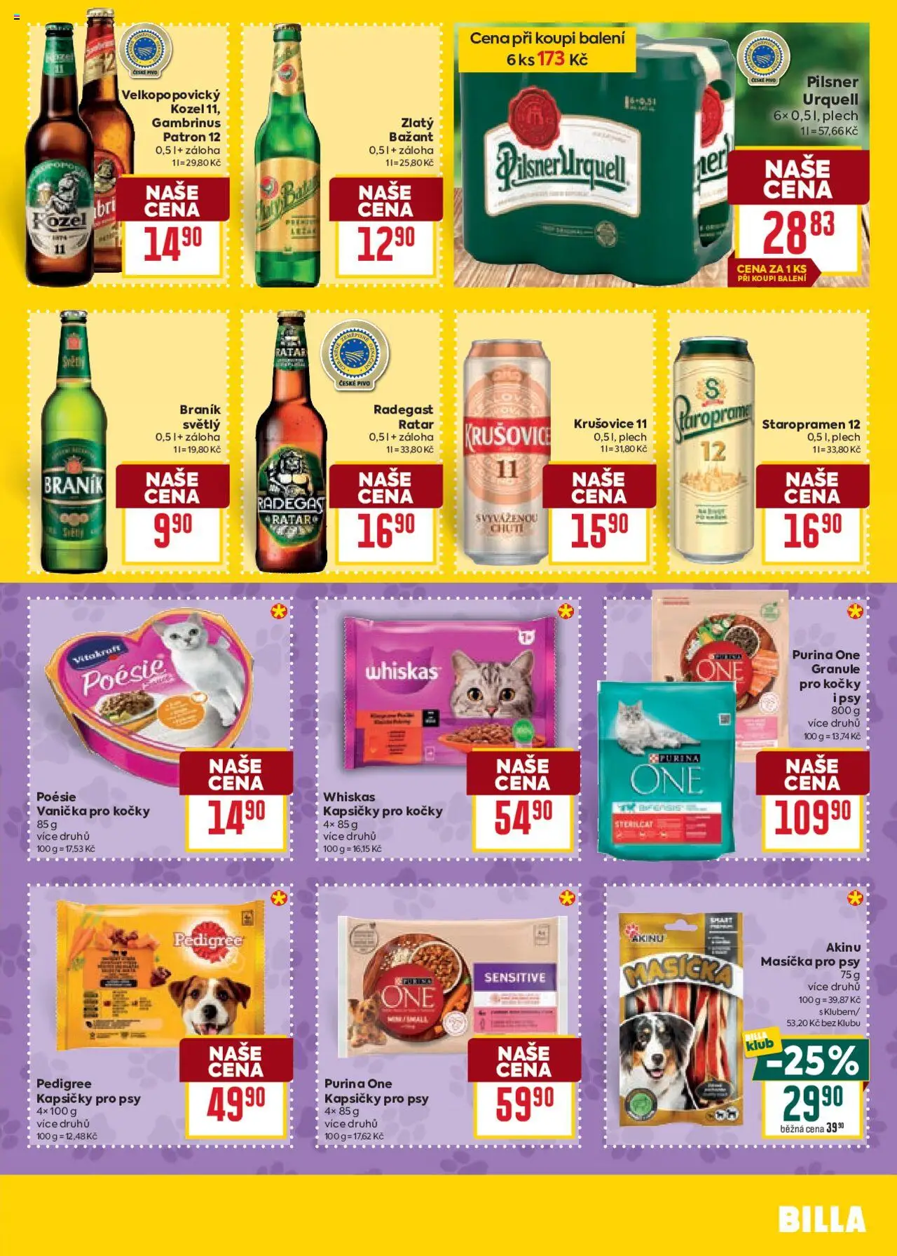 Billa Velký leták od 15.10.2025 | Strana: 35 | Produkty: Staropramen, Purina one, Braník, Gambrinus