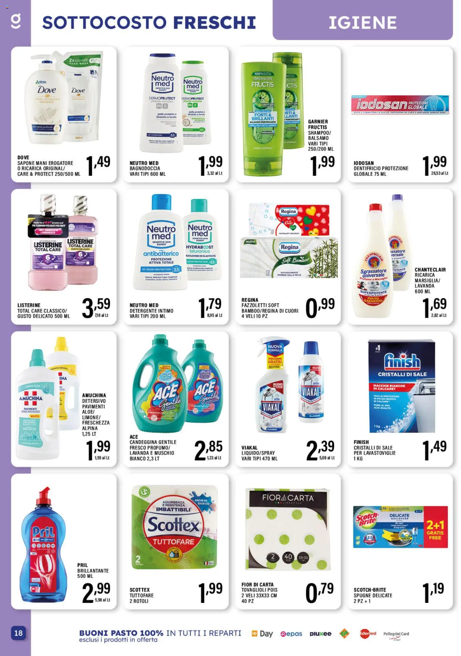 Volantino GECOP del 09.03.2026 | Pagina: 18 | Prodotti: Candeggina, Sale, Lavastoviglie, Lavanda